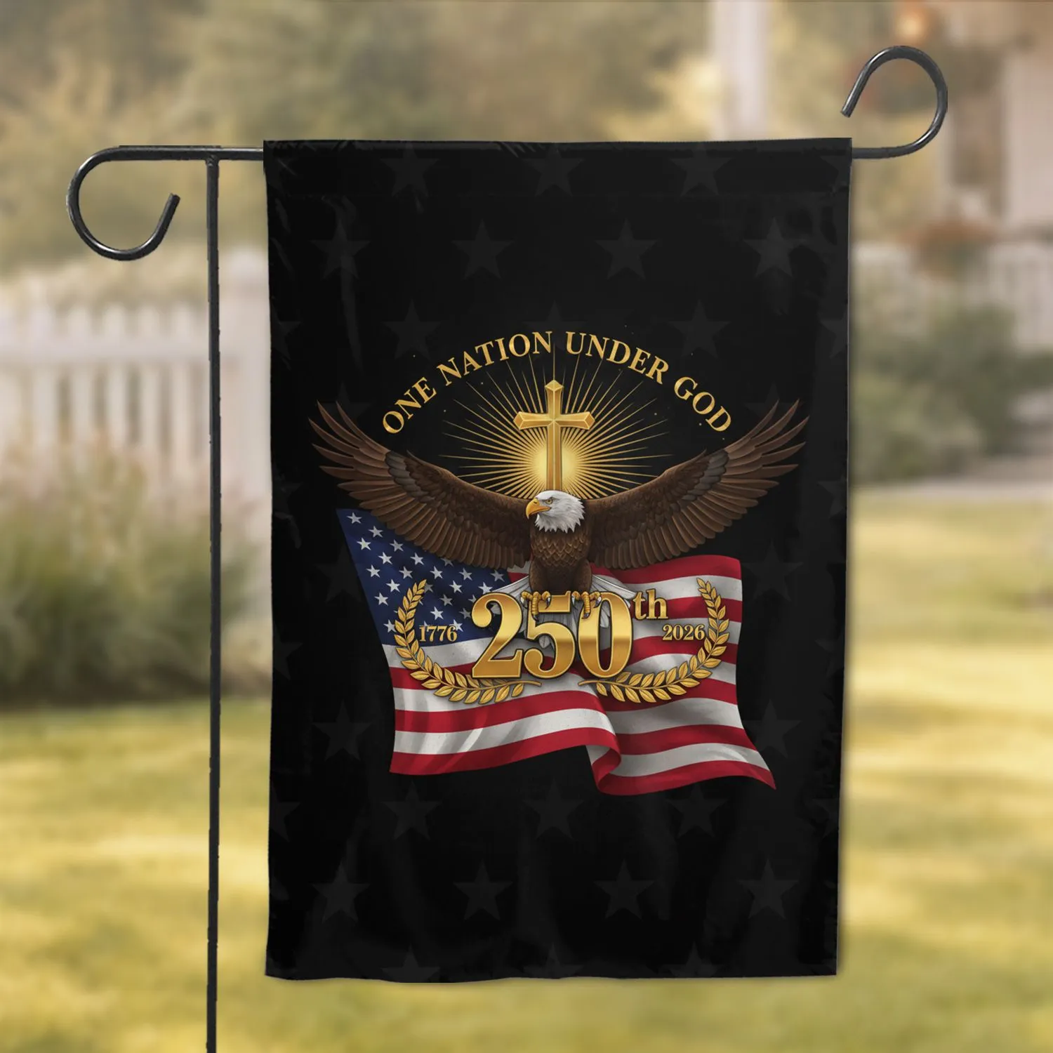 Bald Eagle American Flag 1776-2026 - USA 250th Anniversary Gift for Dad Garden Flag - 1
