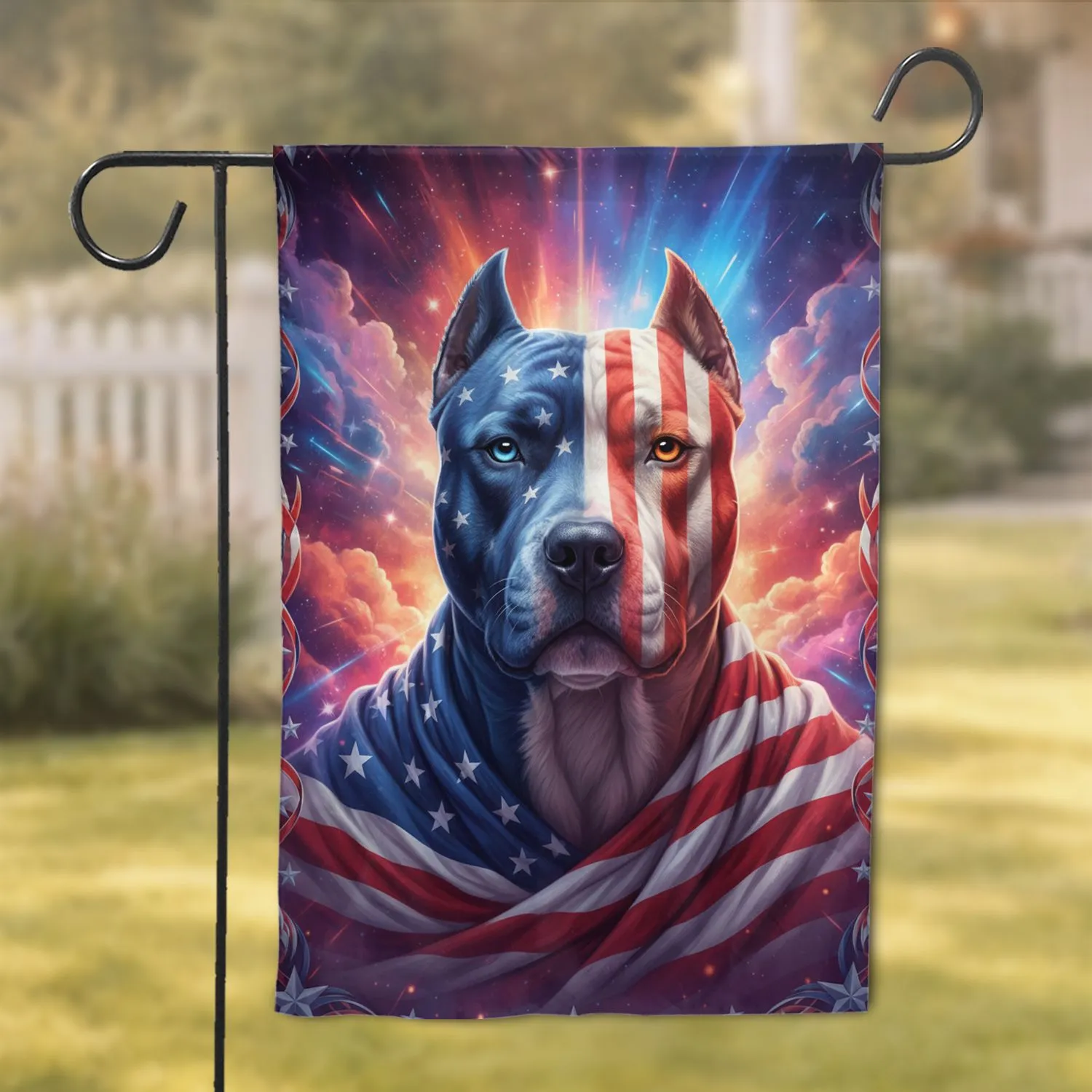 American Pitbull American Flag - Patriotic Home Decor Independence Day Celebrations Garden Flag - 1