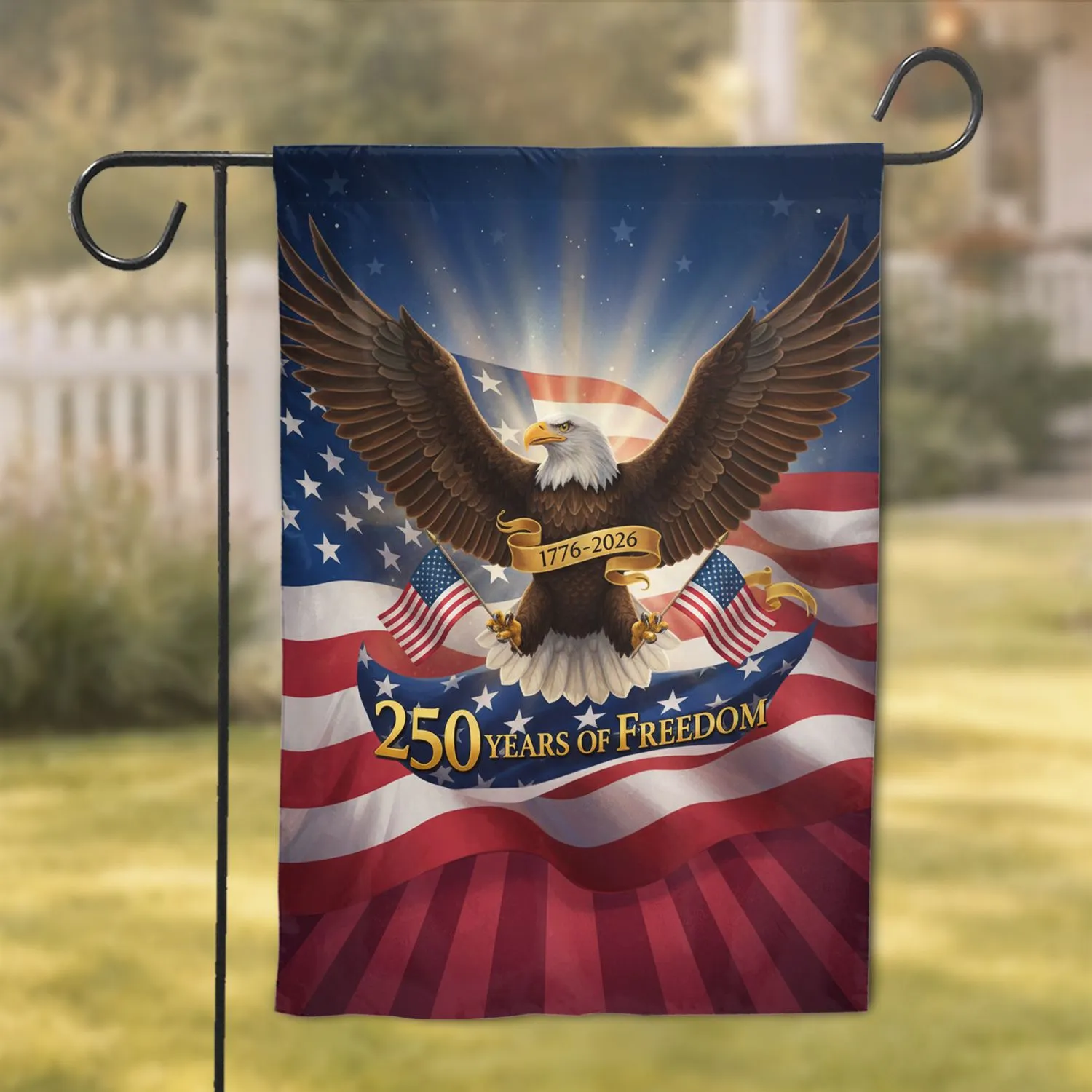 Bald Eagle American Flag 1776-2026 - USA 250th Anniversary Independence Day Gift for Veterans Garden Flag - 1