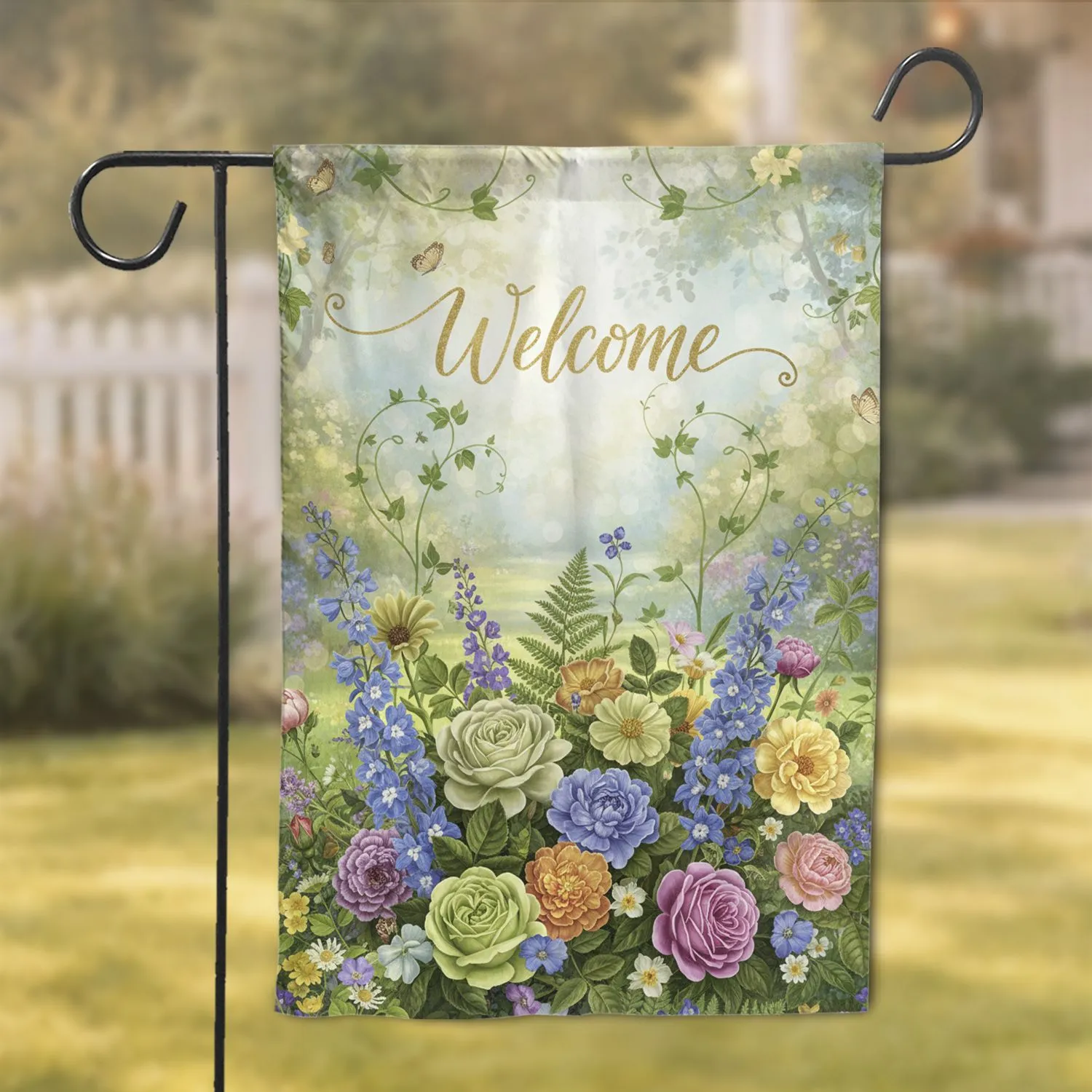 Welcome Wildflower Garden Floral - Everyday Home Decor Gift Garden Flag - 1