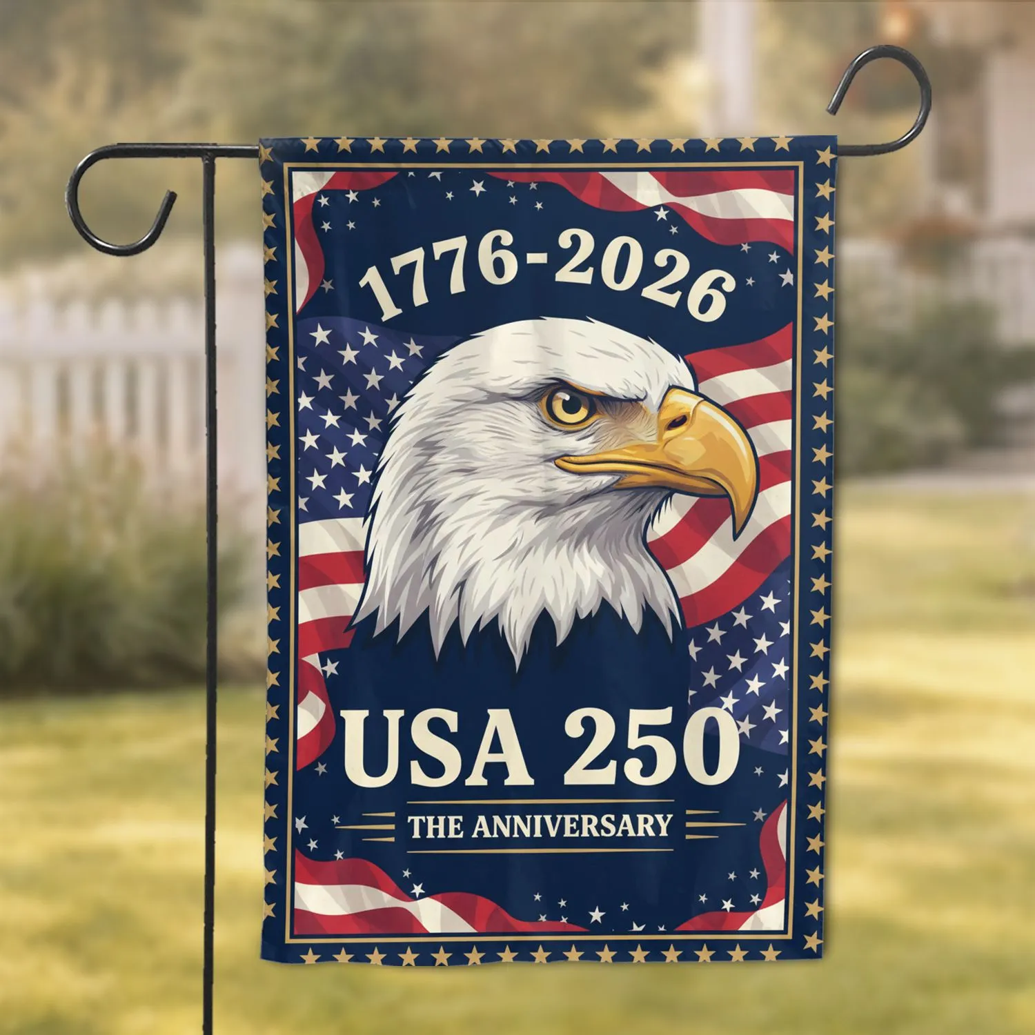 Bald Eagle American Flag 1776-2026 - USA 250th Anniversary Independence Day Gift for Veterans Garden Flag - 1