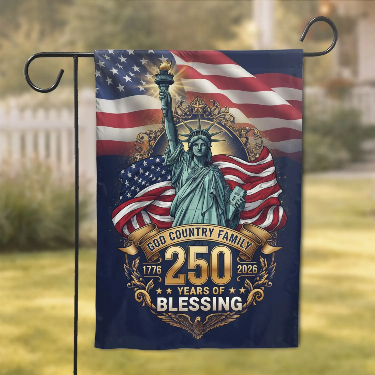 Statue of Liberty American Flag 1776-2026 - USA 250th Anniversary Garden Flag - 1