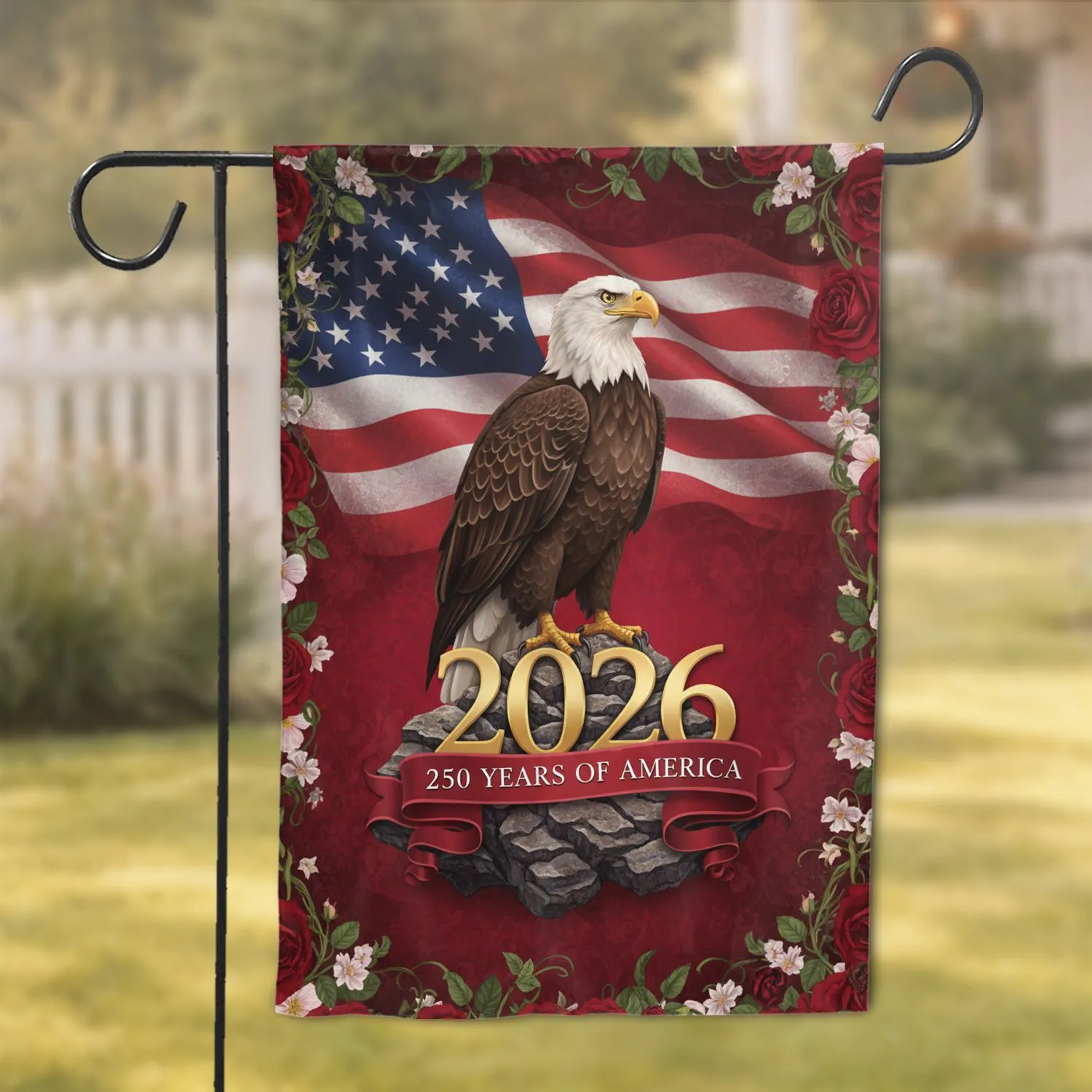 Bald Eagle American Flag 2026 - USA 250th Anniversary Independence Day Garden Flag - 1