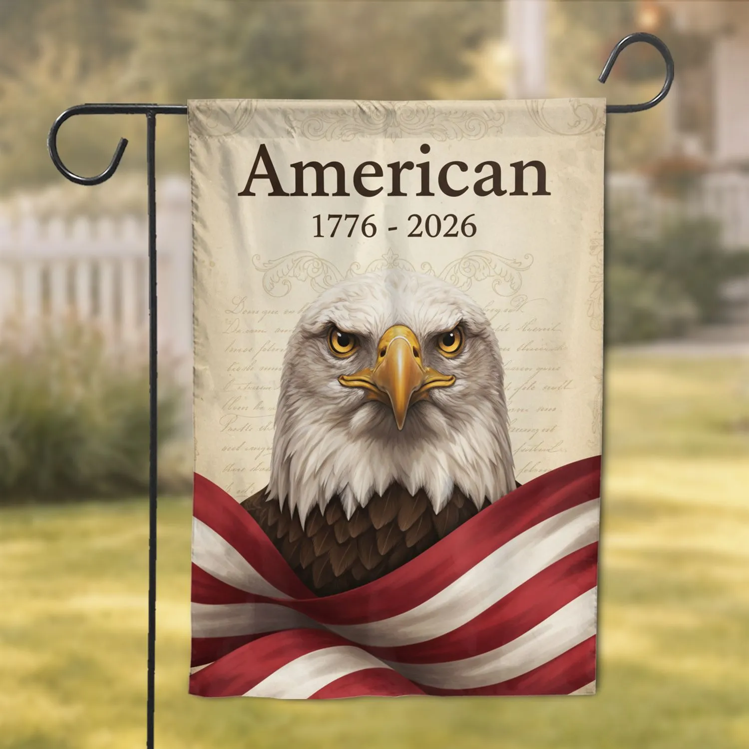 Bald Eagle American Flag 1776-2026 - USA 250th Anniversary Independence Day Gift for Veterans Garden Flag - 1