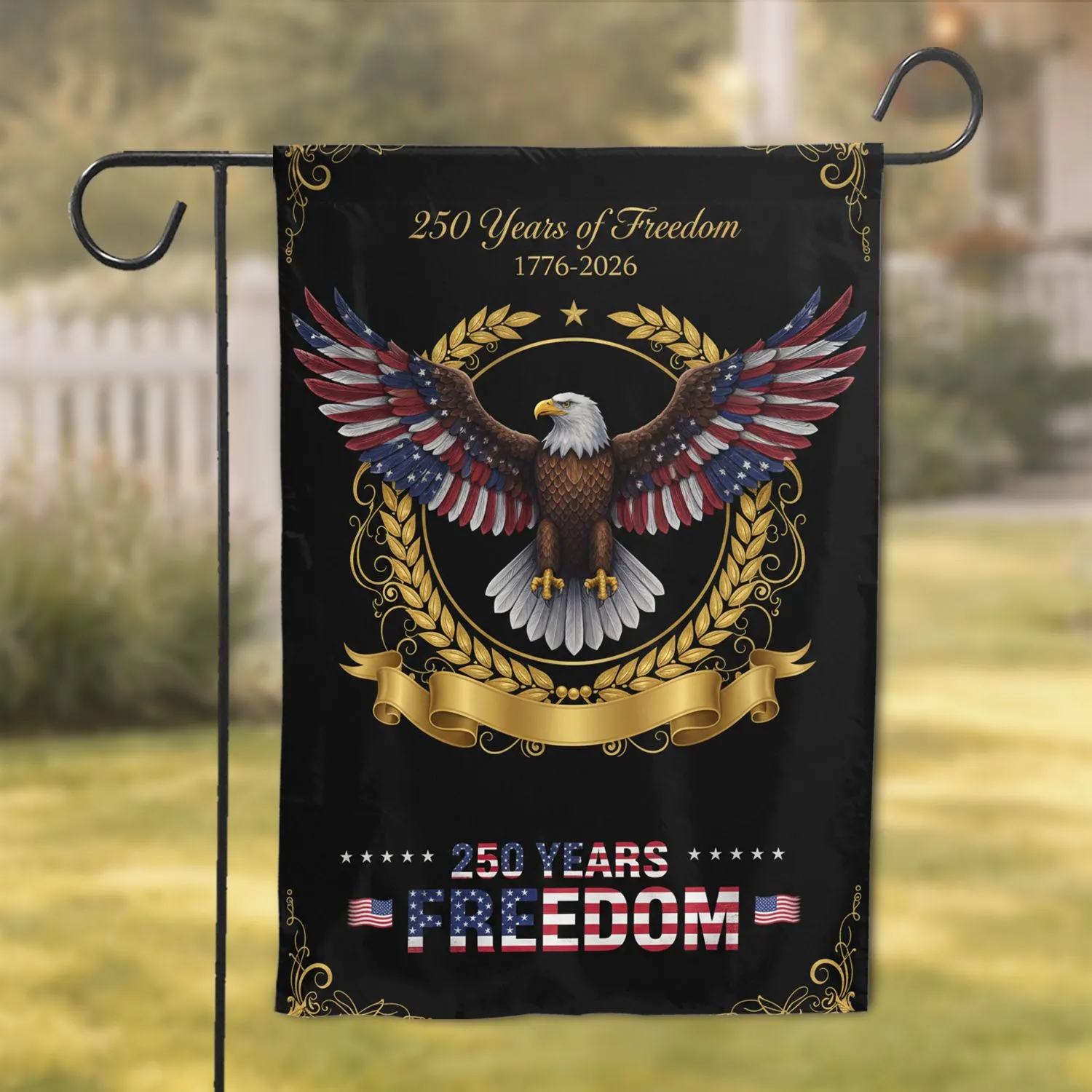 Bald Eagle American Flag 1776-2026 - USA 250th Anniversary Independence Day Gift for Dad Garden Flag - 1
