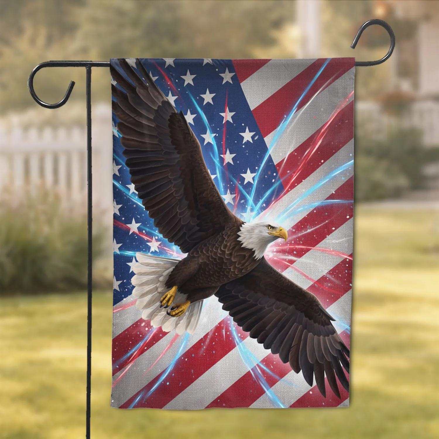 Bald Eagle American Flag - Independence Day Home Decor Gift for Veterans Garden Flag - 1