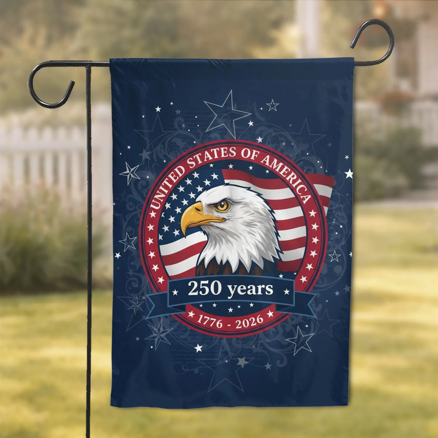 Bald Eagle American Flag 1776-2026 - USA 250th Anniversary Independence Day Gift for Dad Garden Flag - 1