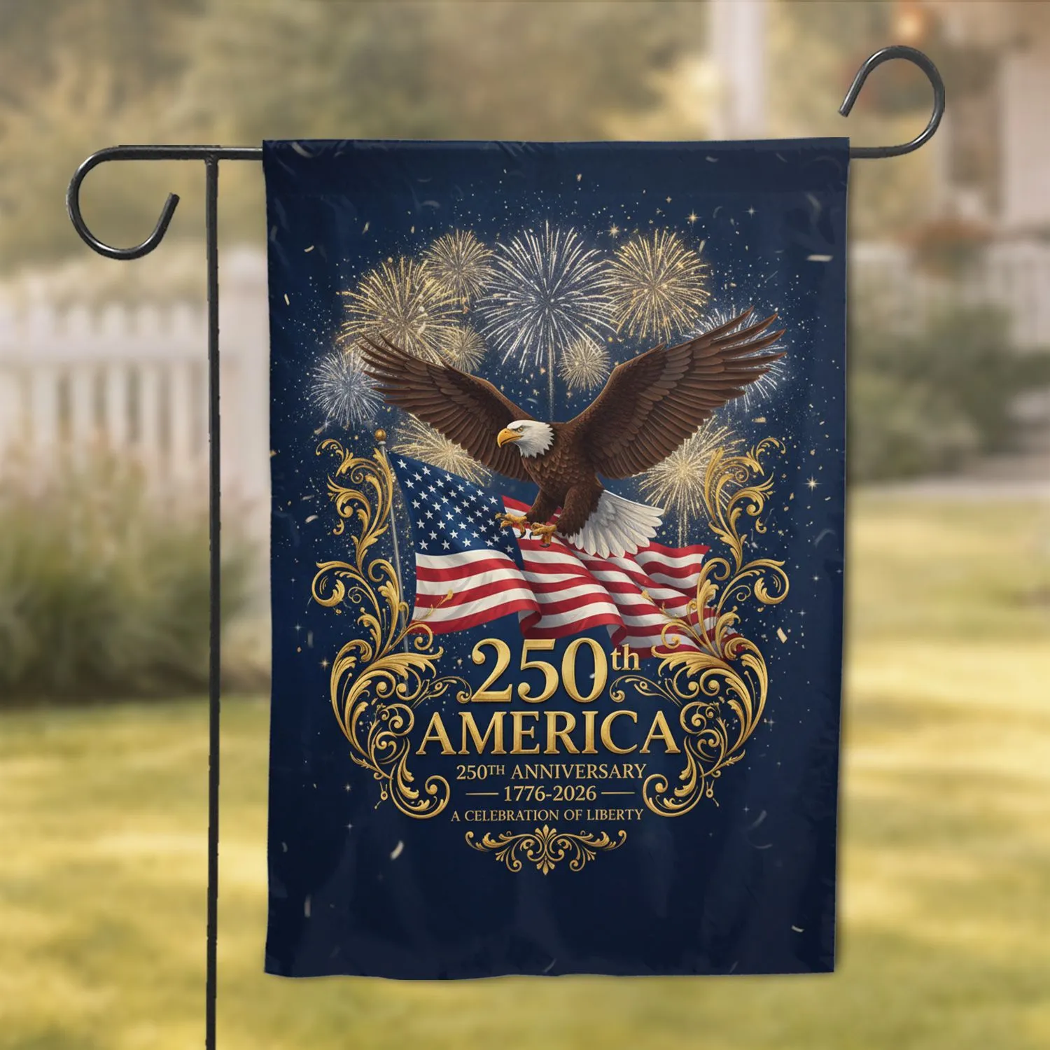 Bald Eagle American Flag 1776-2026 - USA 250th Anniversary Independence Day Garden Flag - 1