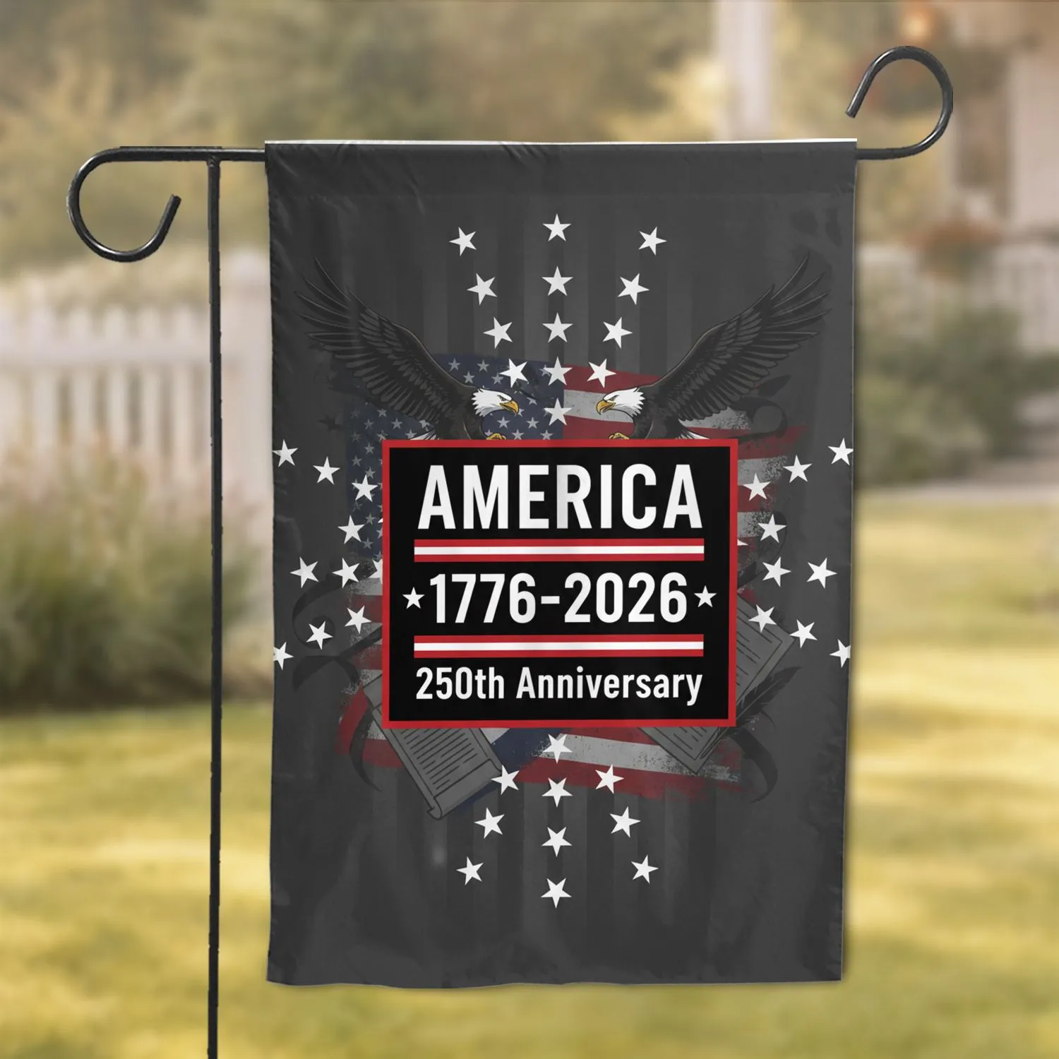 America 1776-2026 Bald Eagle 250th Anniversary - Independence Day Gift for Veterans Garden Flag - 1