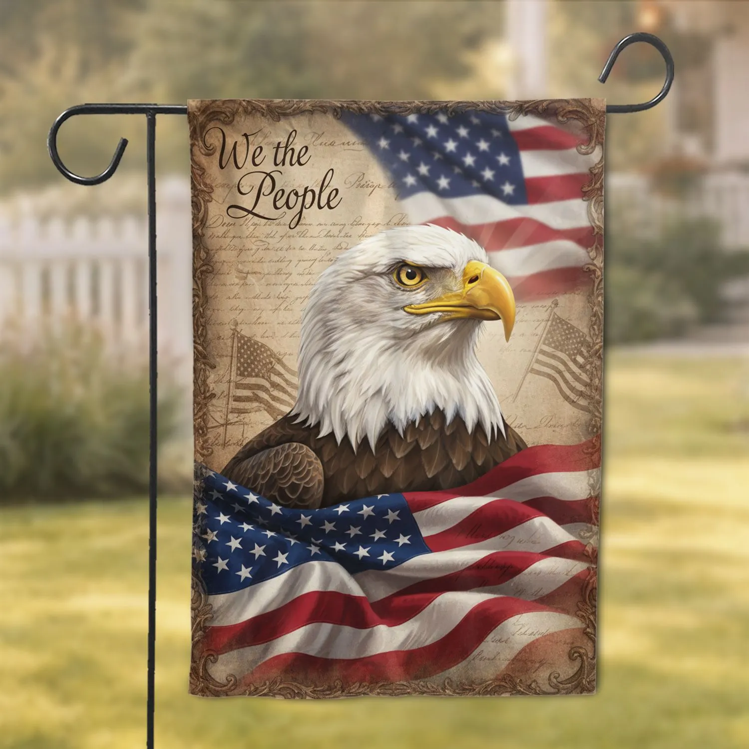 Bald Eagle American Flag 'We The People' Independence Day Patriotic Home Decor Garden Flag - 1