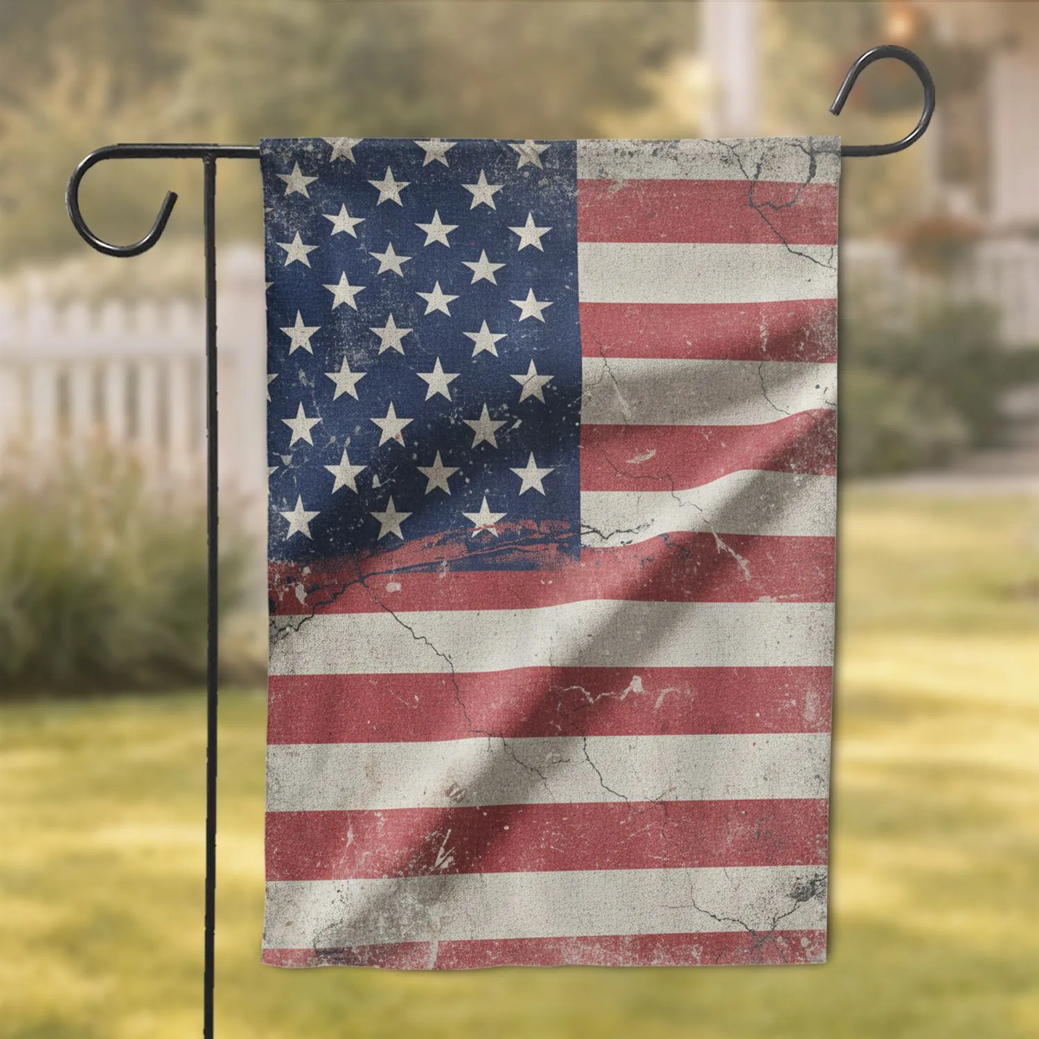 Weathered American Flag Rugged Patriotic Home Decor Gift Garden Flag - 1