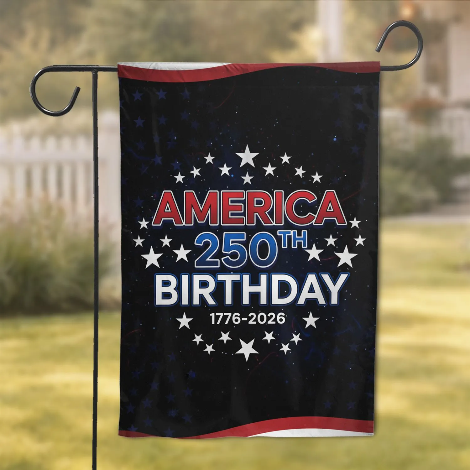 America 250th Birthday Stars Stripes 1776-2026 - USA 250th Anniversary Gift for Veterans Garden Flag - 1