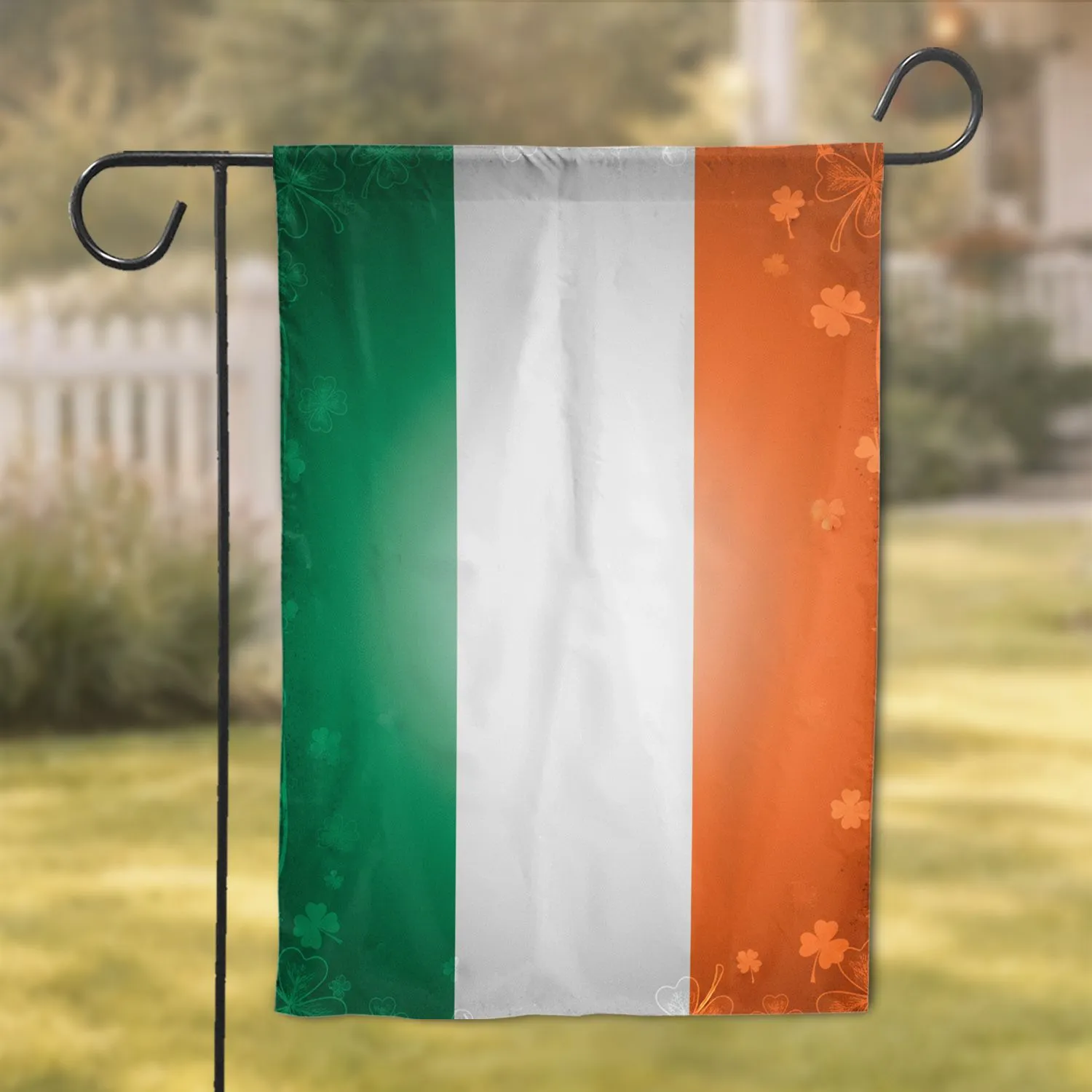 Irish National Tricolor Emerald Green White Orange Symbol - Patriotic Home Decor Gift Garden Flag - 1