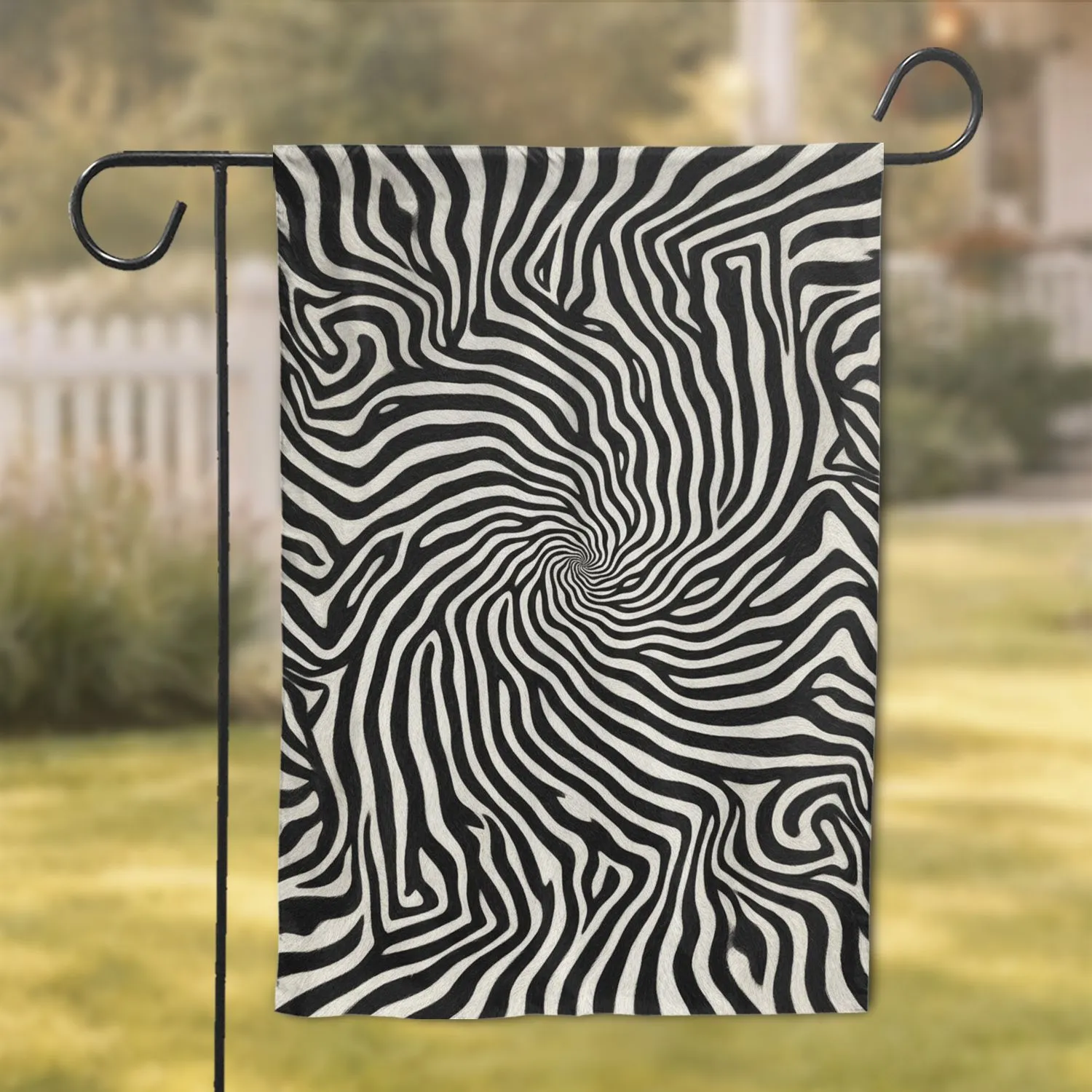 Bold Black White Flowing Zebra Stripes - Everyday Wildlife Lover Home Decor Gift Garden Flag - 1