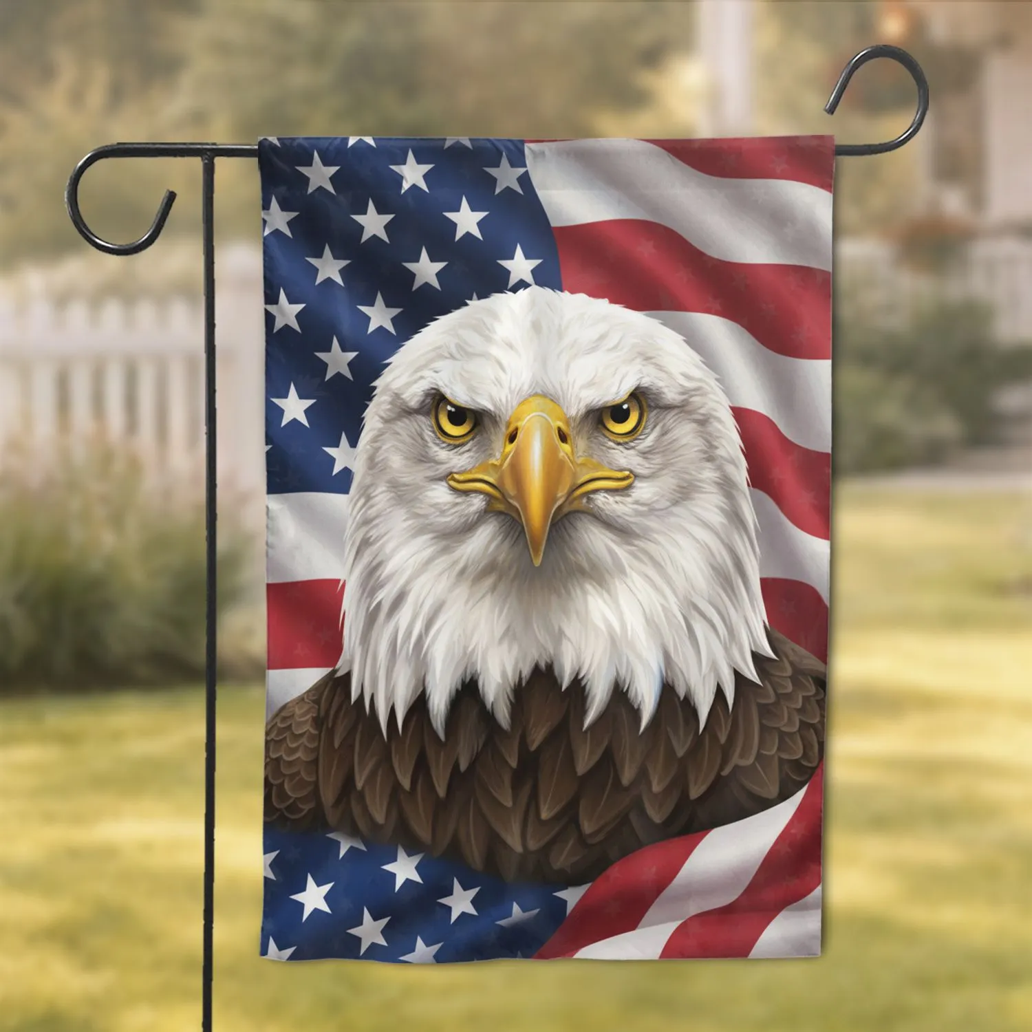 Bald Eagle Star Spangled American Flag Patriotic Wildlife Lover Home Decor Gift Garden Flag - 1