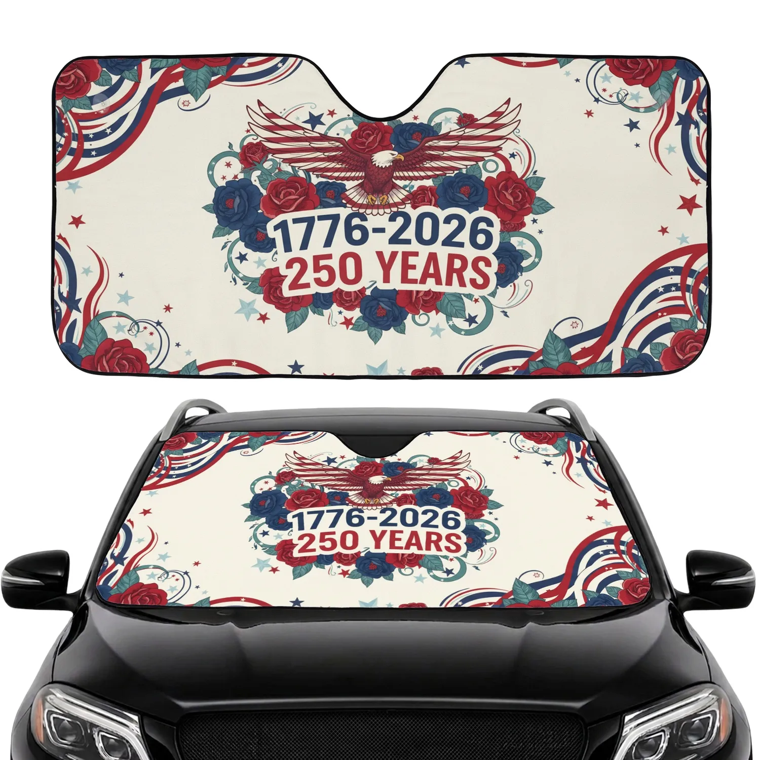 American Bald Eagle 1776-2026 - 250 Years Freedom Car Interior Upgrade Car Sunshade - 1
