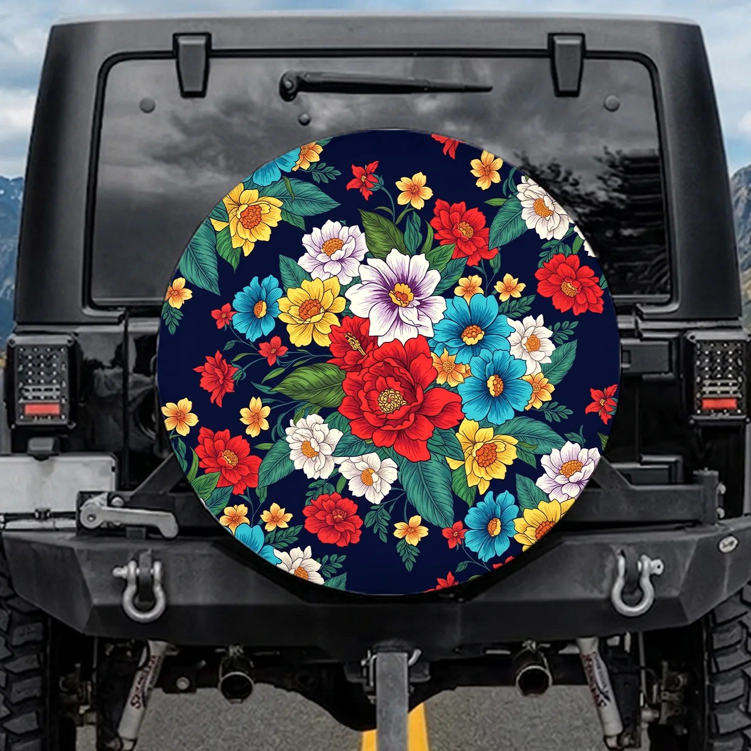 Lush Exotic Floral Garden Leaves Full Bloom - Outdoor Lifestyle Travel Enthusiast Spare Tire Cover - 1