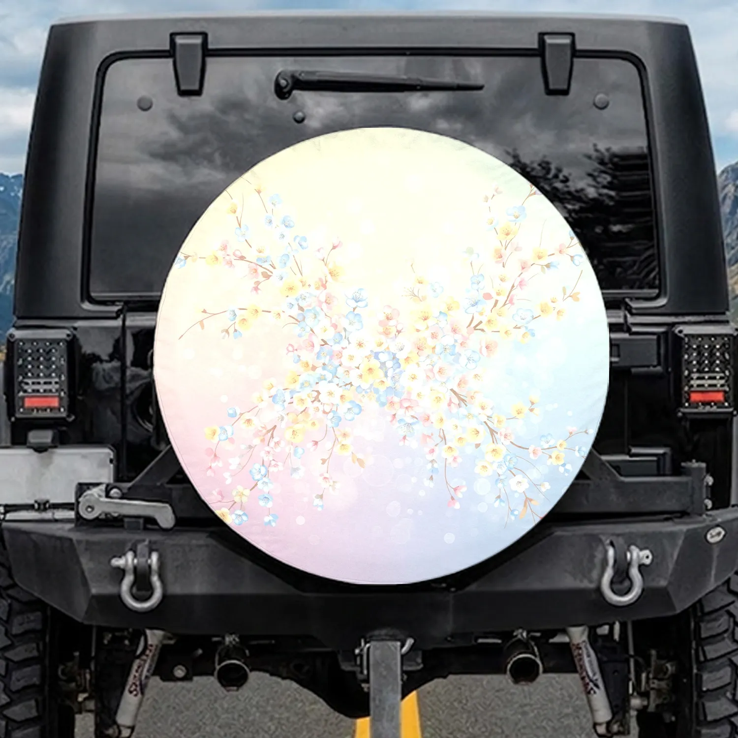 Delicate Flowing Floral Blossoms Branches - Spring Day Flower Lover Gift Spare Tire Cover - 1