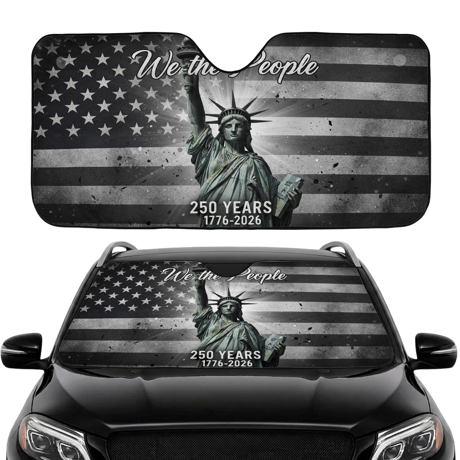 Statue of Liberty American Flag We the People 1776-2026 - USA 250th Anniversary Car Sunshade - 1