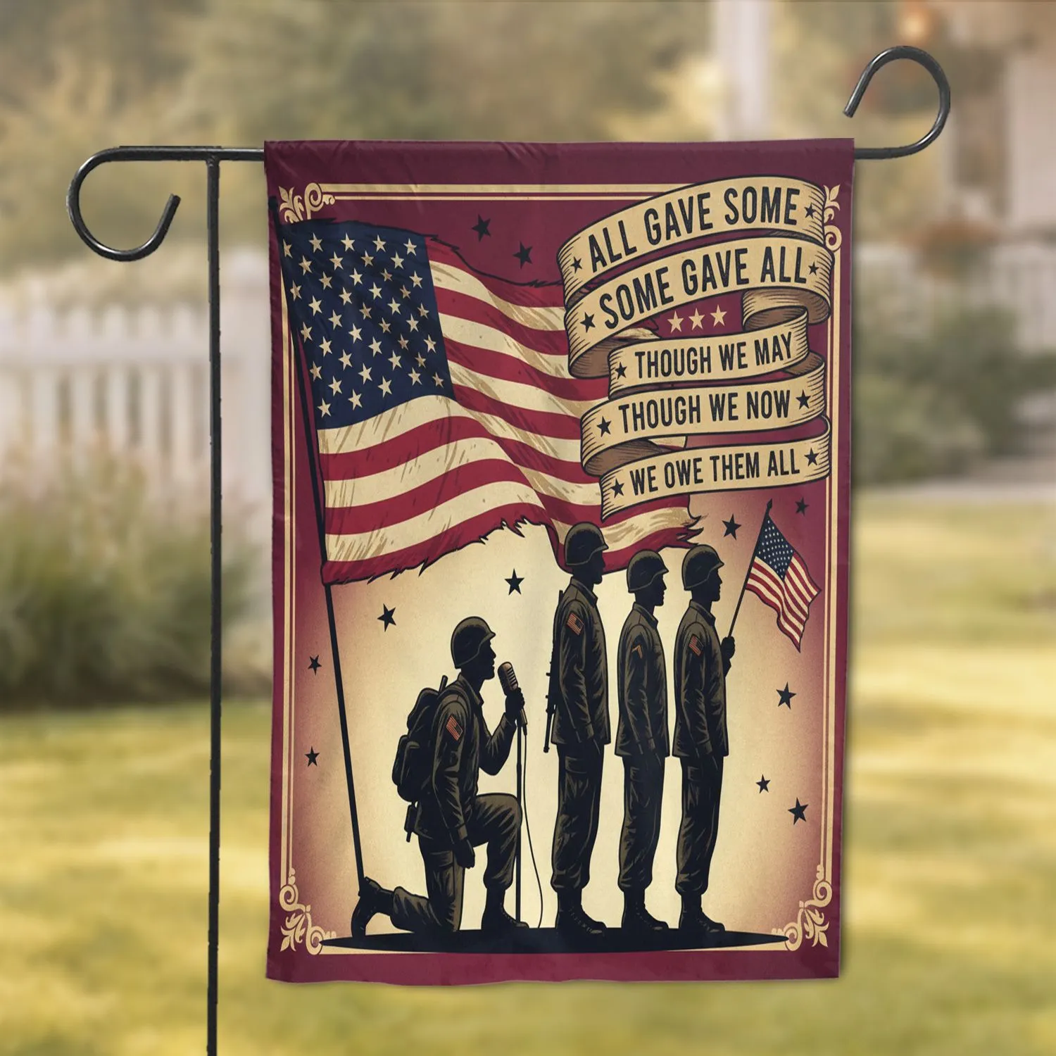 Soldiers American Flag 'All Gave Some' - Memorial Day Gift for Military Families Garden Flag - 1