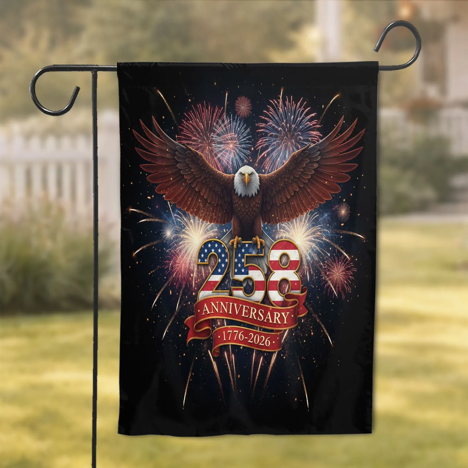 Bald Eagle American Flag 1776-2026 - USA 250th Anniversary Independence Day Garden Flag - 1
