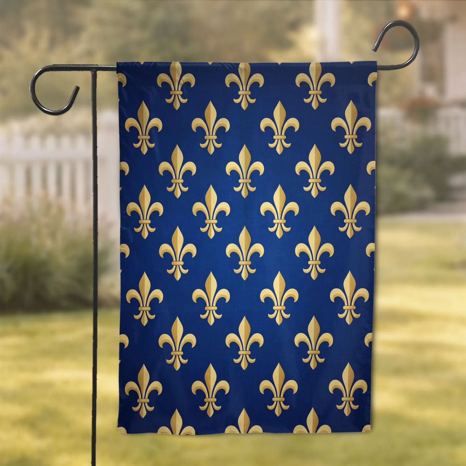 Elegant Golden Fleur De Lis Symbols - Regal Luxury Home Decor Garden Flag - 1