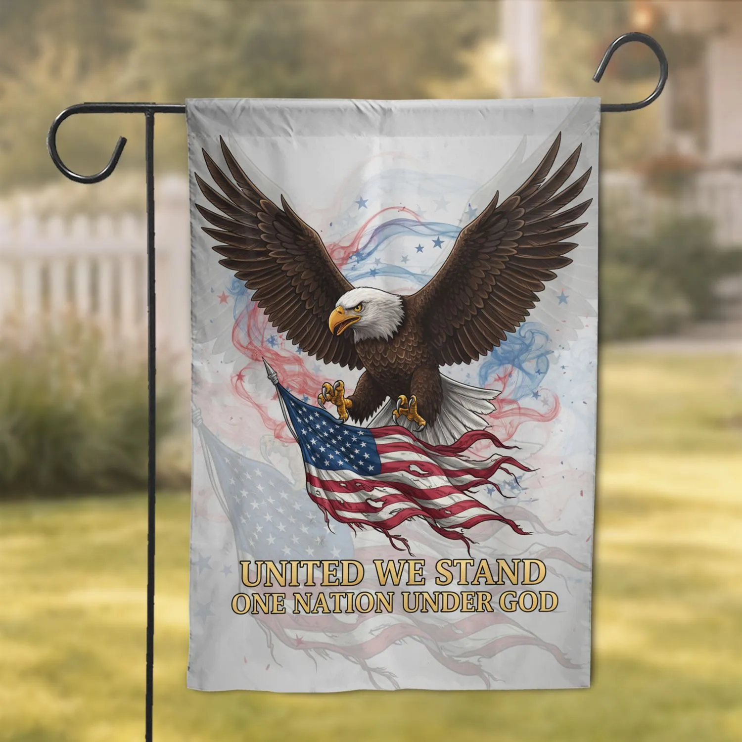 Bald Eagle American Flag United We Stand Patriotic Independence Day Gift for Veterans Garden Flag - 1