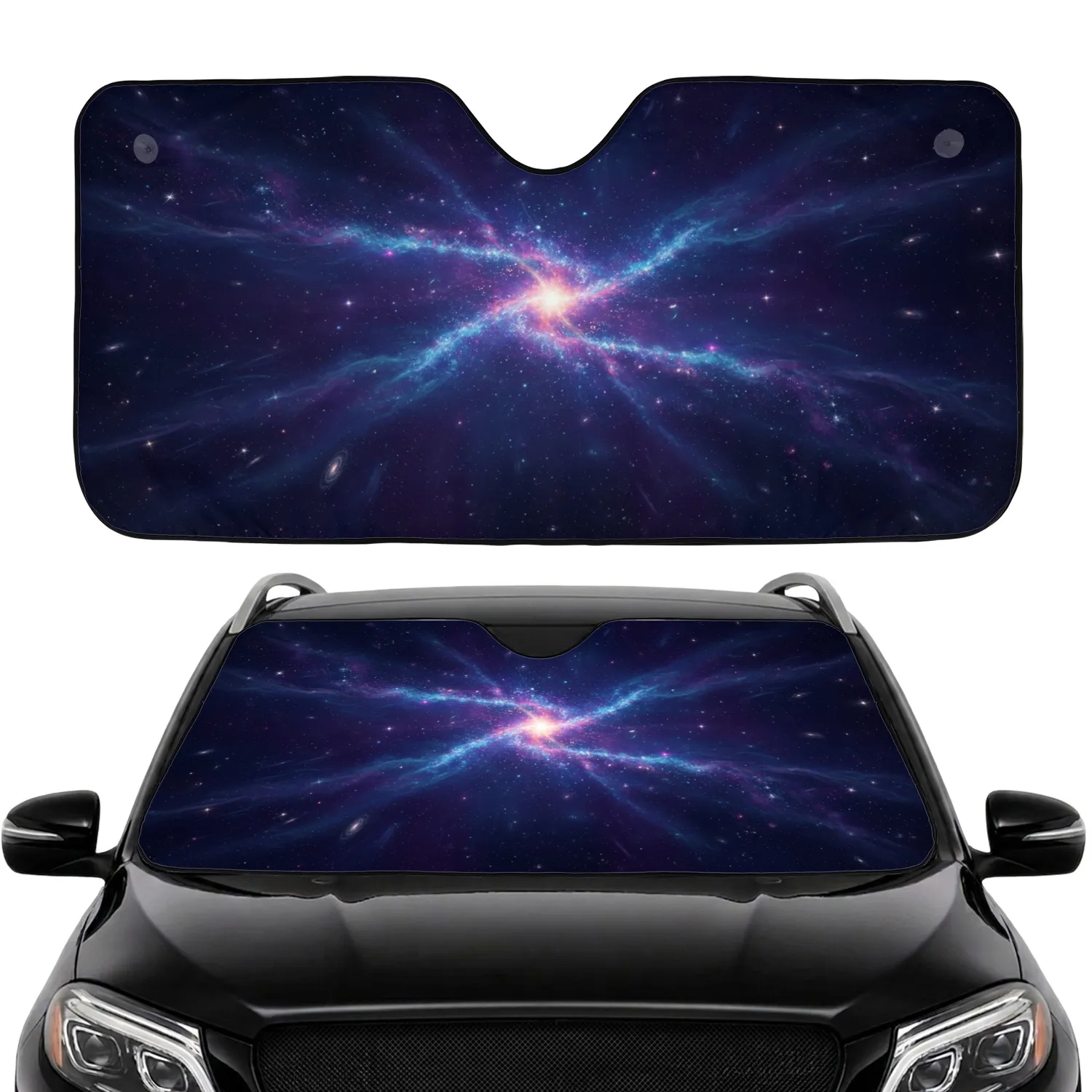 Vibrant Cosmic Nebula Glowing Celestial Body Deep Space Star Field Galaxies - Car Interior Upgrade Car Sunshade - 1