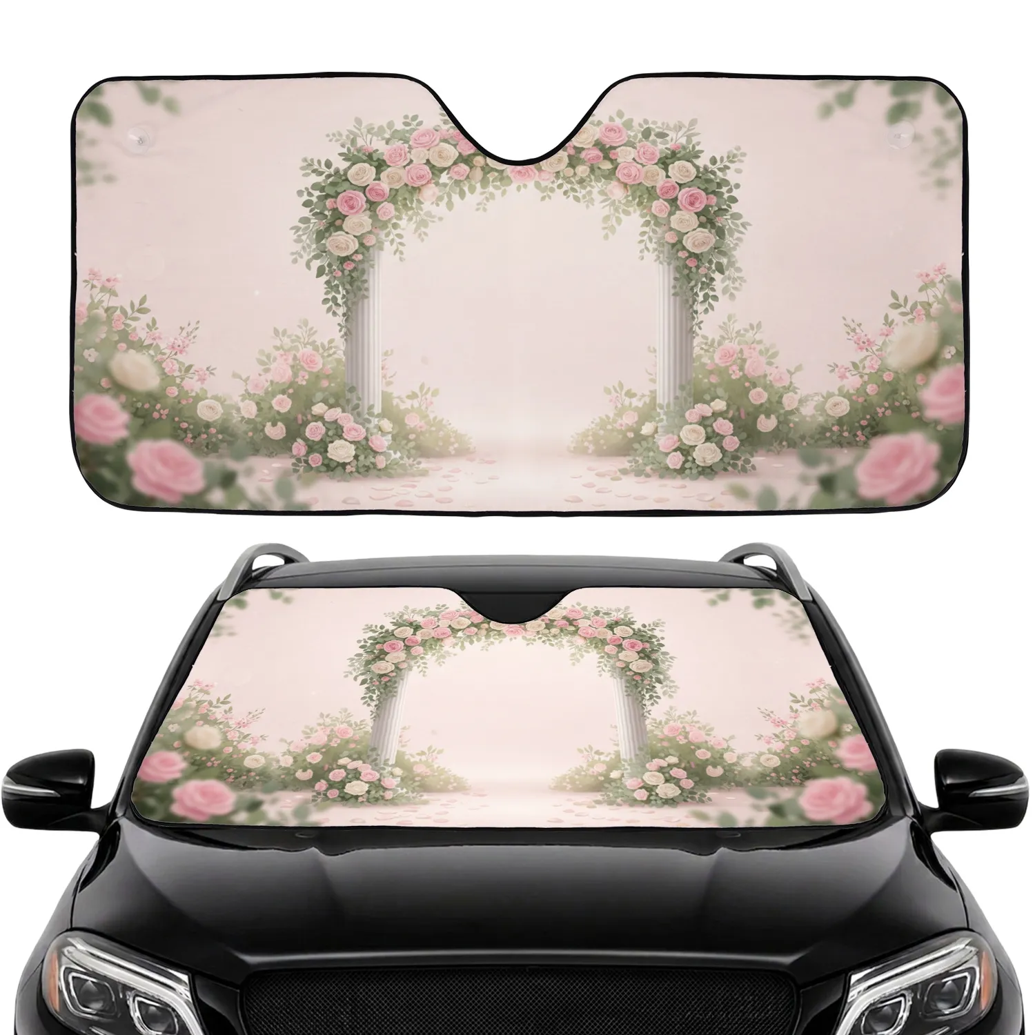 Grand Wedding Arch Rose Eucalyptus - Car Interior Upgrade Car Sunshade - 1