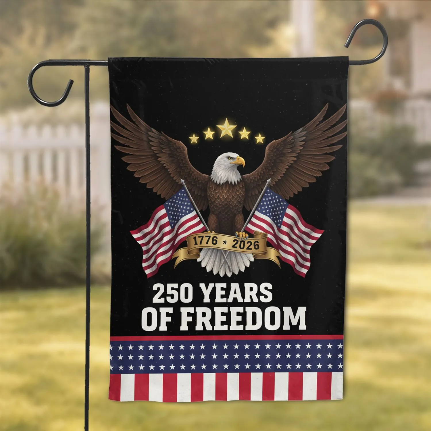 Bald Eagle American Flag USA 250th Anniversary Independence Day Gift for Veterans Garden Flag - 1