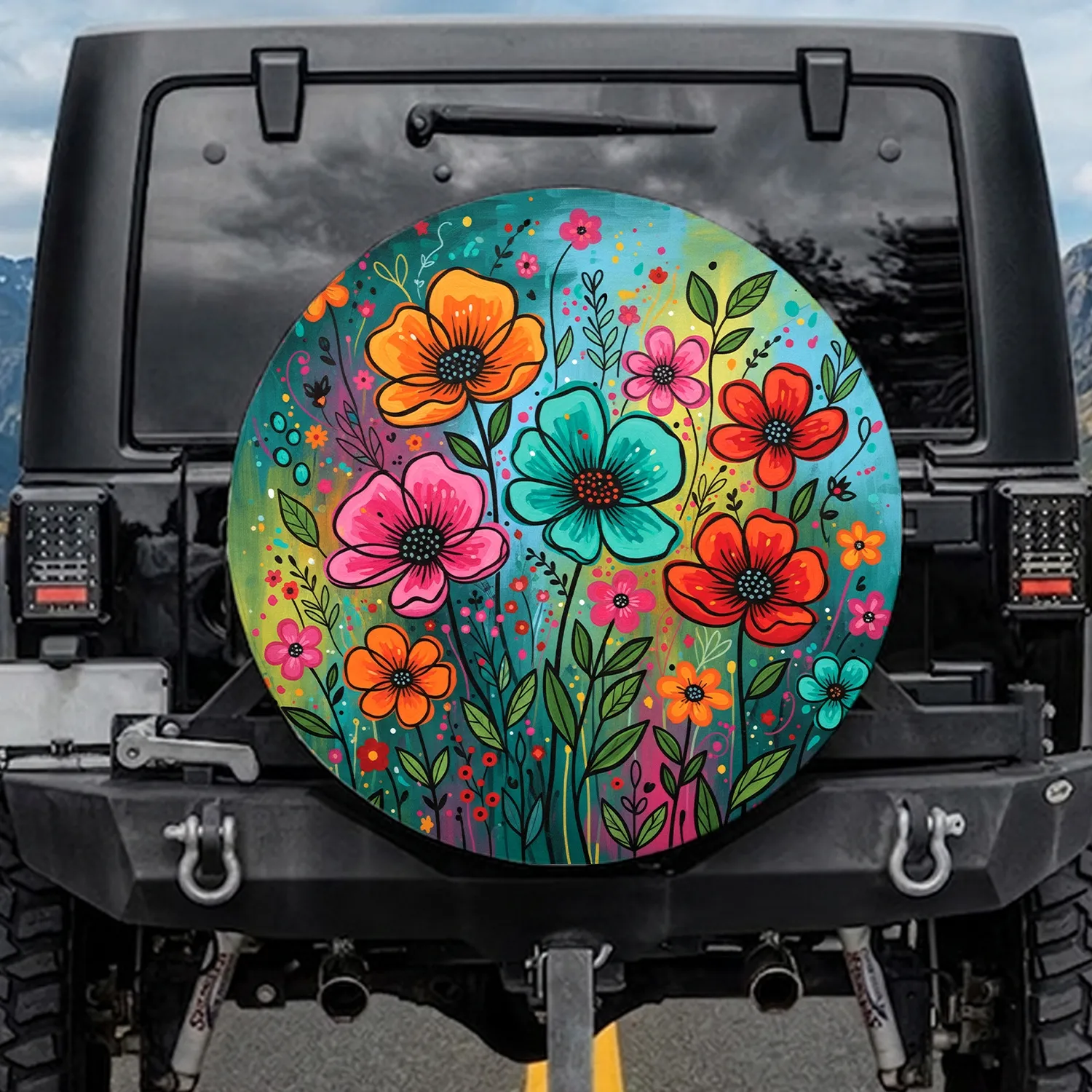 Wildflower Garden Bloom - Home Decor Gift for Garden Lover Spare Tire Cover - 1