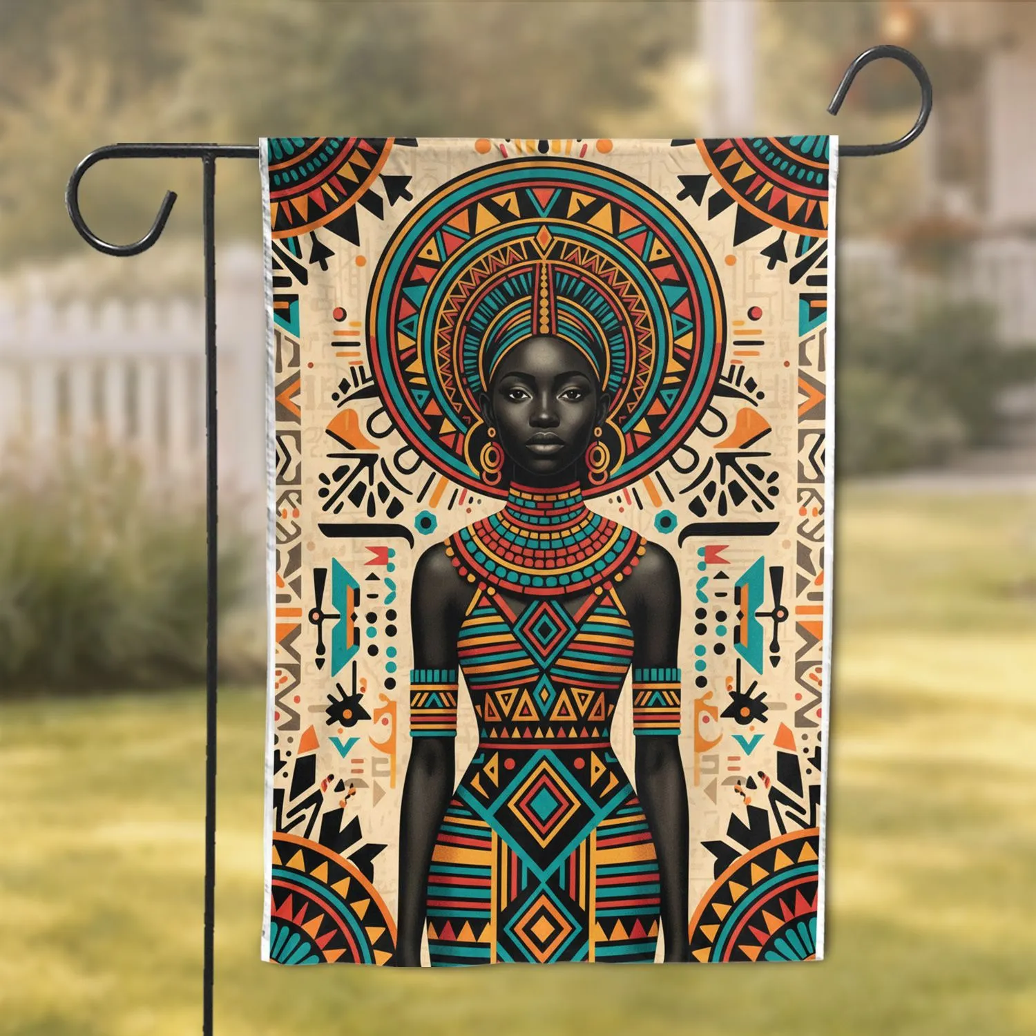 Ndebele African Woman Headdress - Home Decor Gift Garden Flag - 1