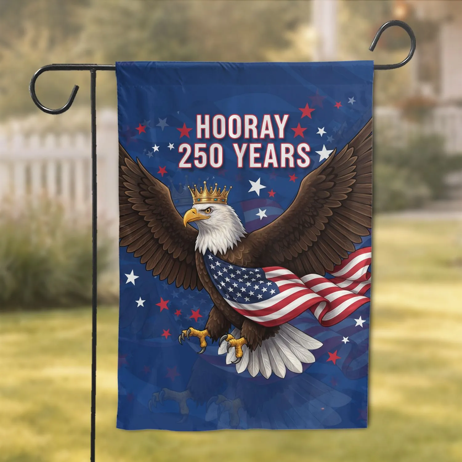 Bald Eagle American Flag USA 250th Anniversary Independence Day Garden Flag - 1