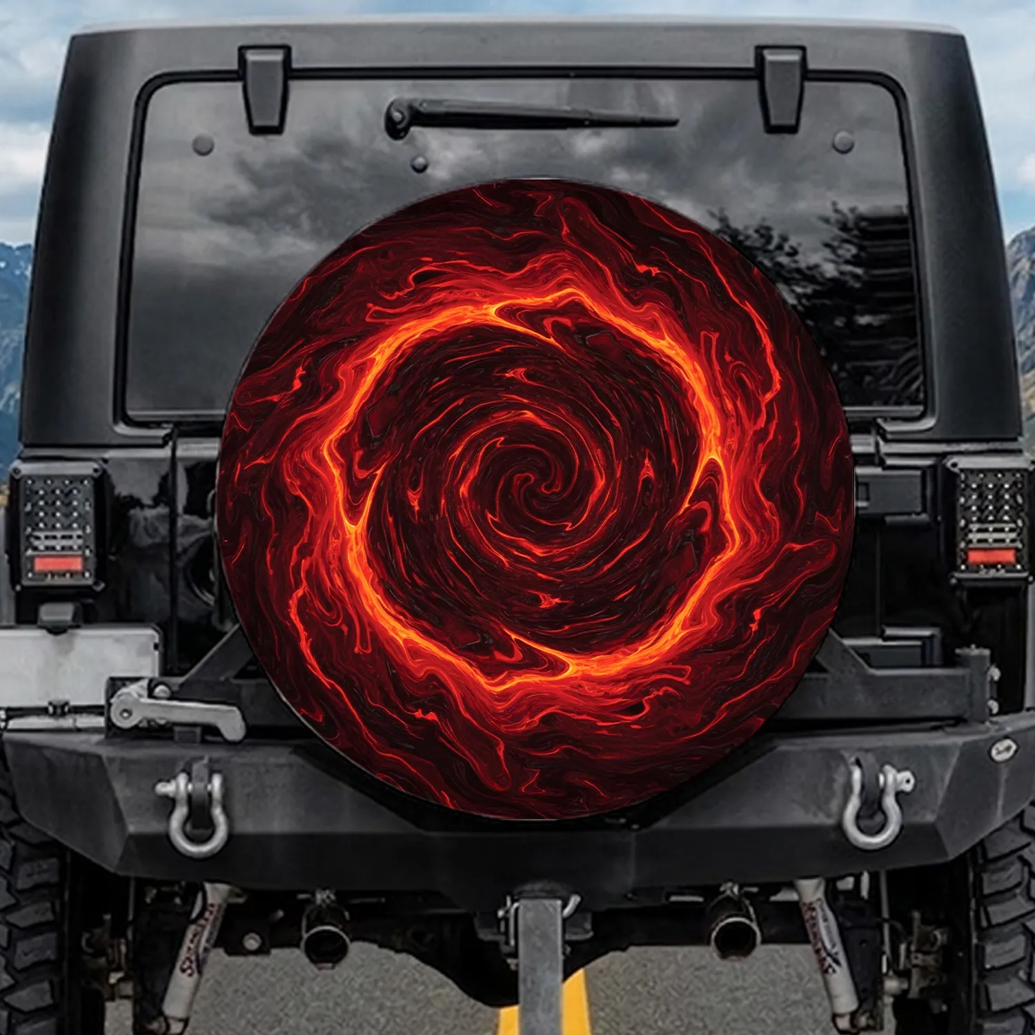 Molten Lava Eddies Vortex Swirls Volcanic Streaks - Travel Essentials Gift Spare Tire Cover - 1