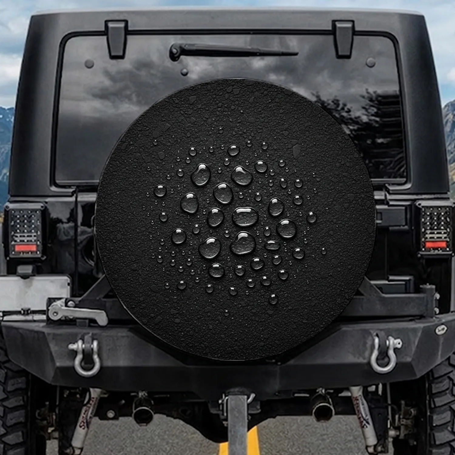 Realistic Water Droplets Glistening - Outdoor Adventure Gift for Nature Lover Spare Tire Cover - 1