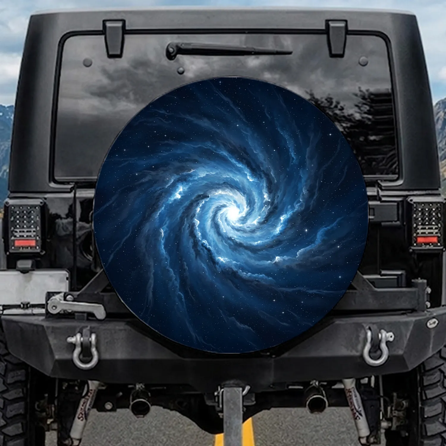 Cosmic Swirling Nebula Deep Space Stars - Travel Enthusiast Vehicle Decor Spare Tire Cover - 1