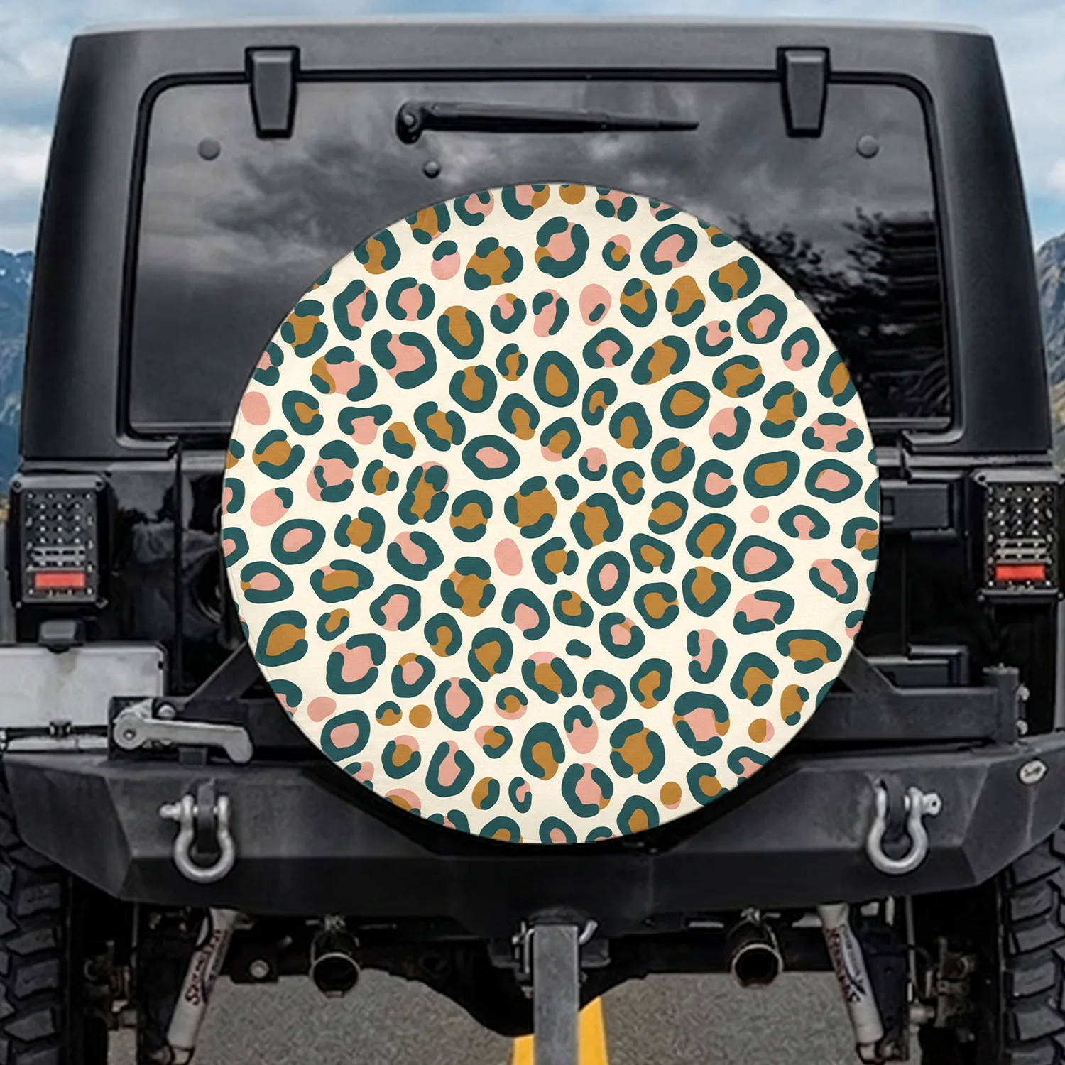 Organic Leopard Spots Wildlife Lover Outdoor Accessory Gift Spare Tire Cover - 1