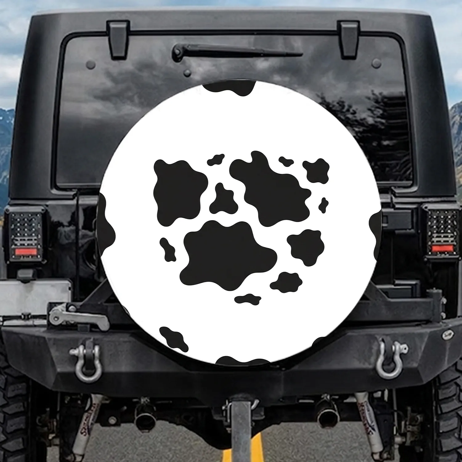 Holstein Cowhide Farmhouse Home Decor Gift for Cow Lover Spare Tire Cover - 1