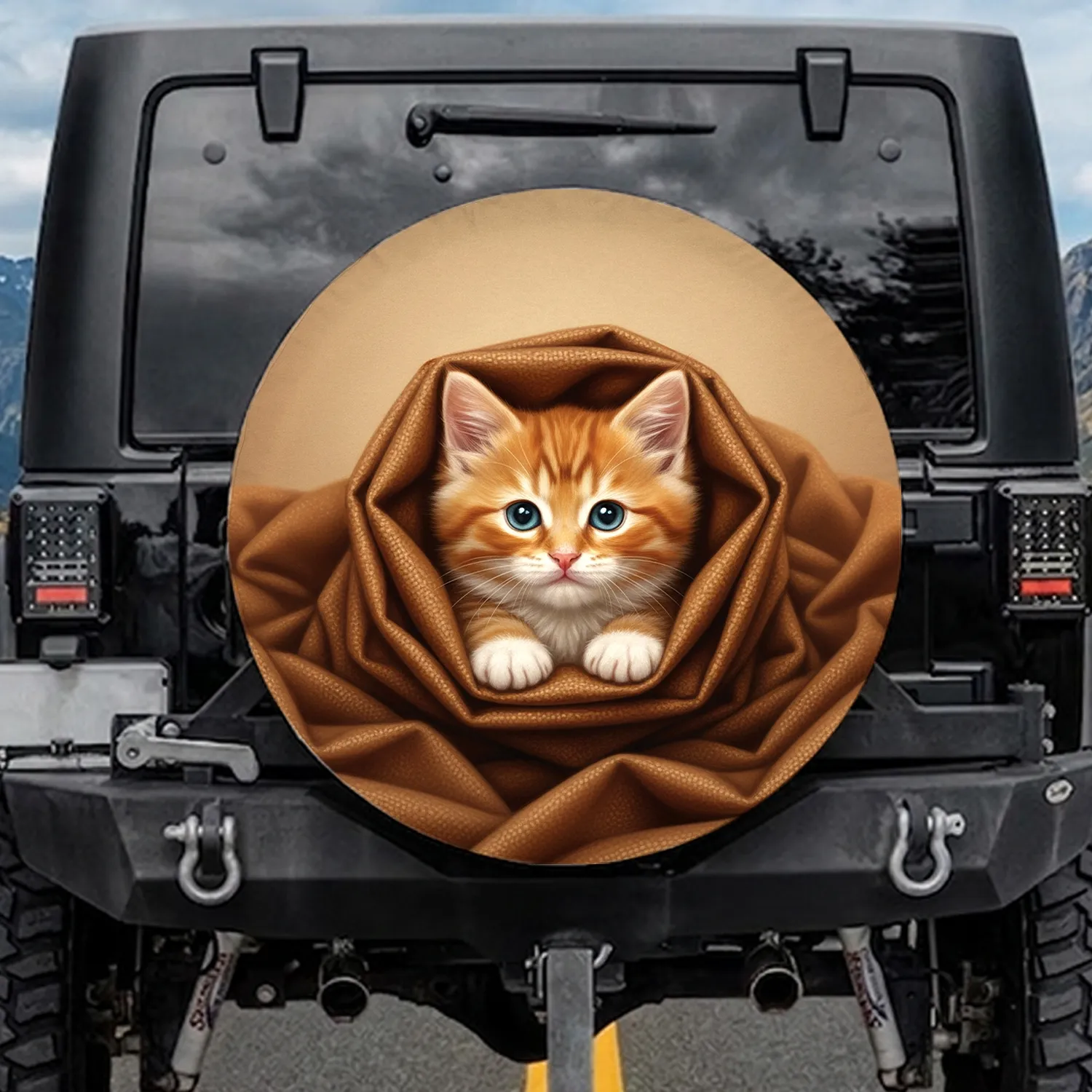 Ginger Tabby Kitten Pouch - Cat Lover Home Decor Gift Spare Tire Cover - 1