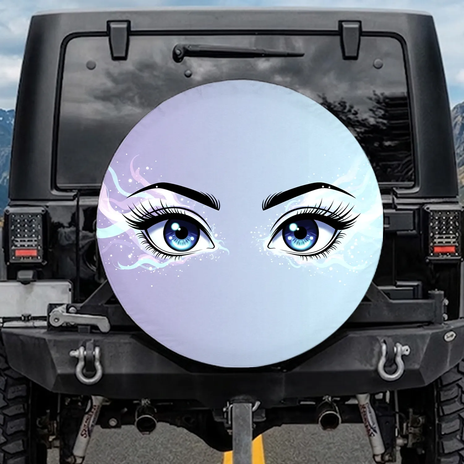 Ethereal Glowing Wisps Anime Eyes - Fantasy Lover Car Accessory Spare Tire Cover - 1