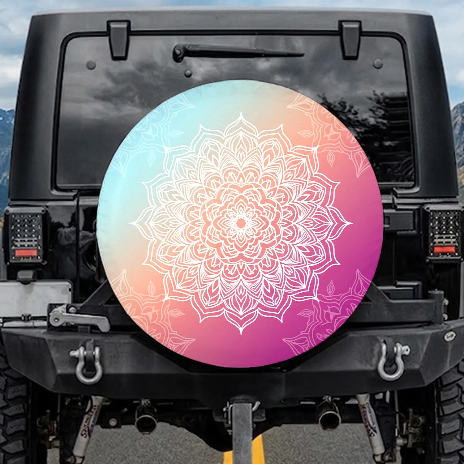 Mandala Floral Geometric Star Organic Home Decor Gift for Yoga Lover Spare Tire Cover - 1