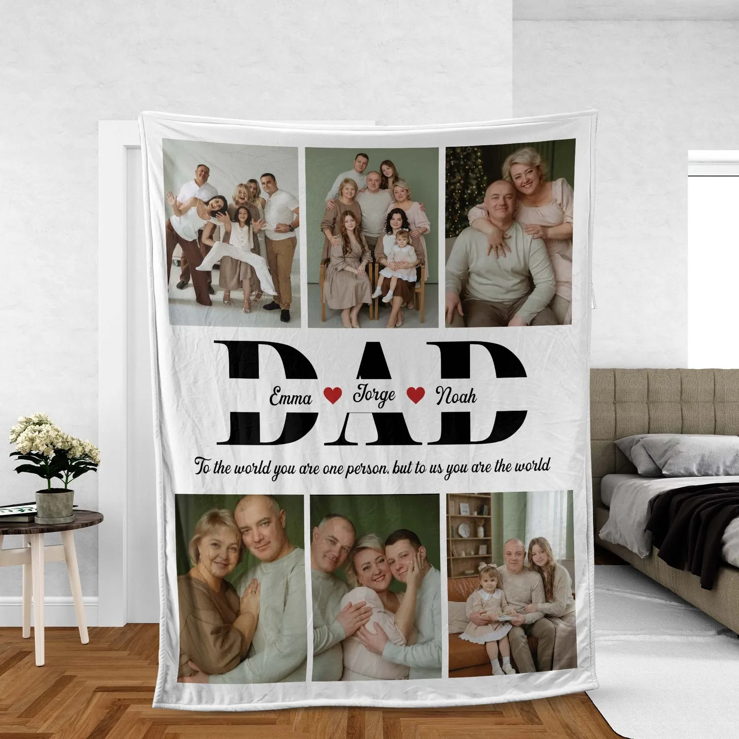 Personalized Dad Photo Blanket Father's Day Blanket Dad Photo Gift for Dad Best Dad Ever Gift Birthday Gift for Dad Blanket, New Dad Gifts - 1