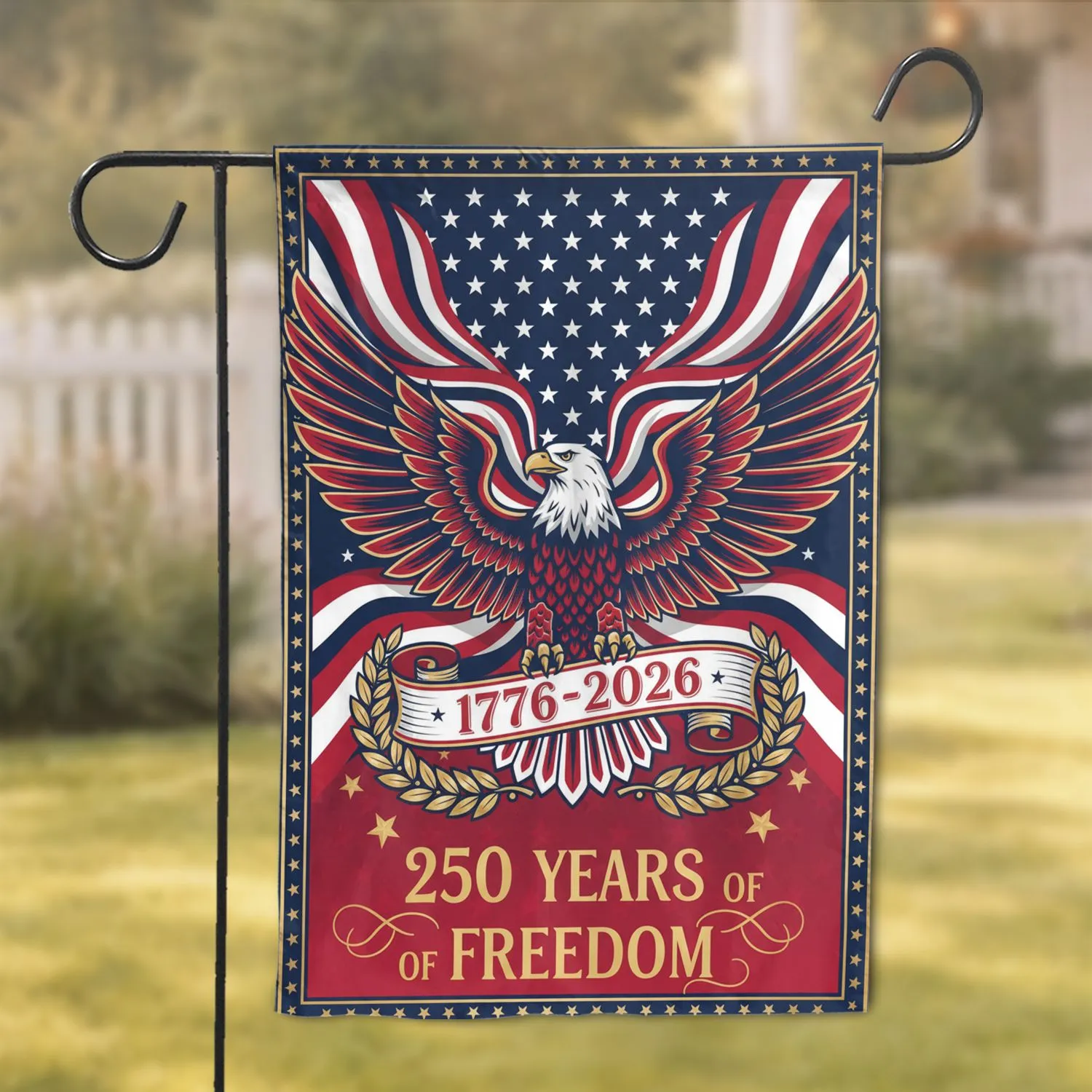 Bald Eagle American Flag 1776-2026 - USA 250th Anniversary Independence Day Garden Flag - 1