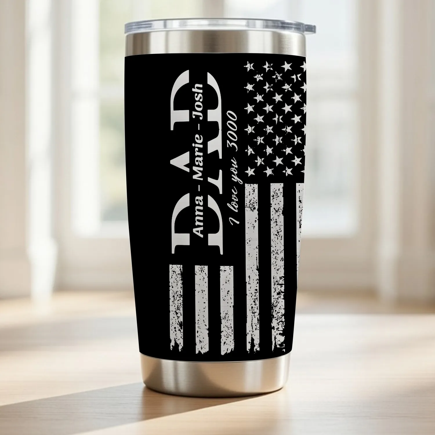 Personalized Father's Day Gift 20oz Tumbler for Dad, Grandpa, Papa, Custom Dad Tumbler With Kids Names, Dad Gift From Daughter, Dad Cup - 1