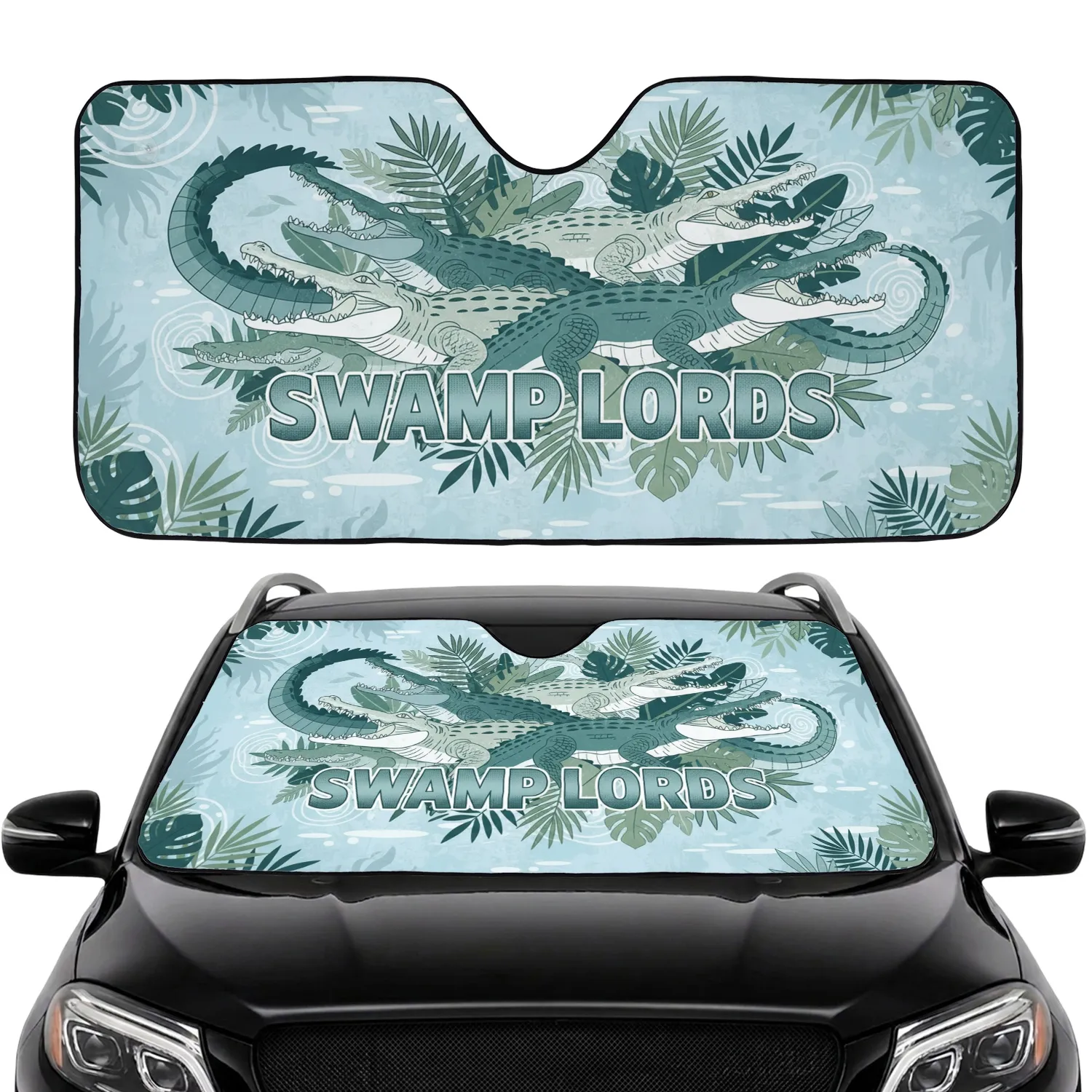 Alligators Crocodiles Tropical Swamp Wetland - Car Interior Upgrade Wildlife Lover Gift Car Sunshade - 1