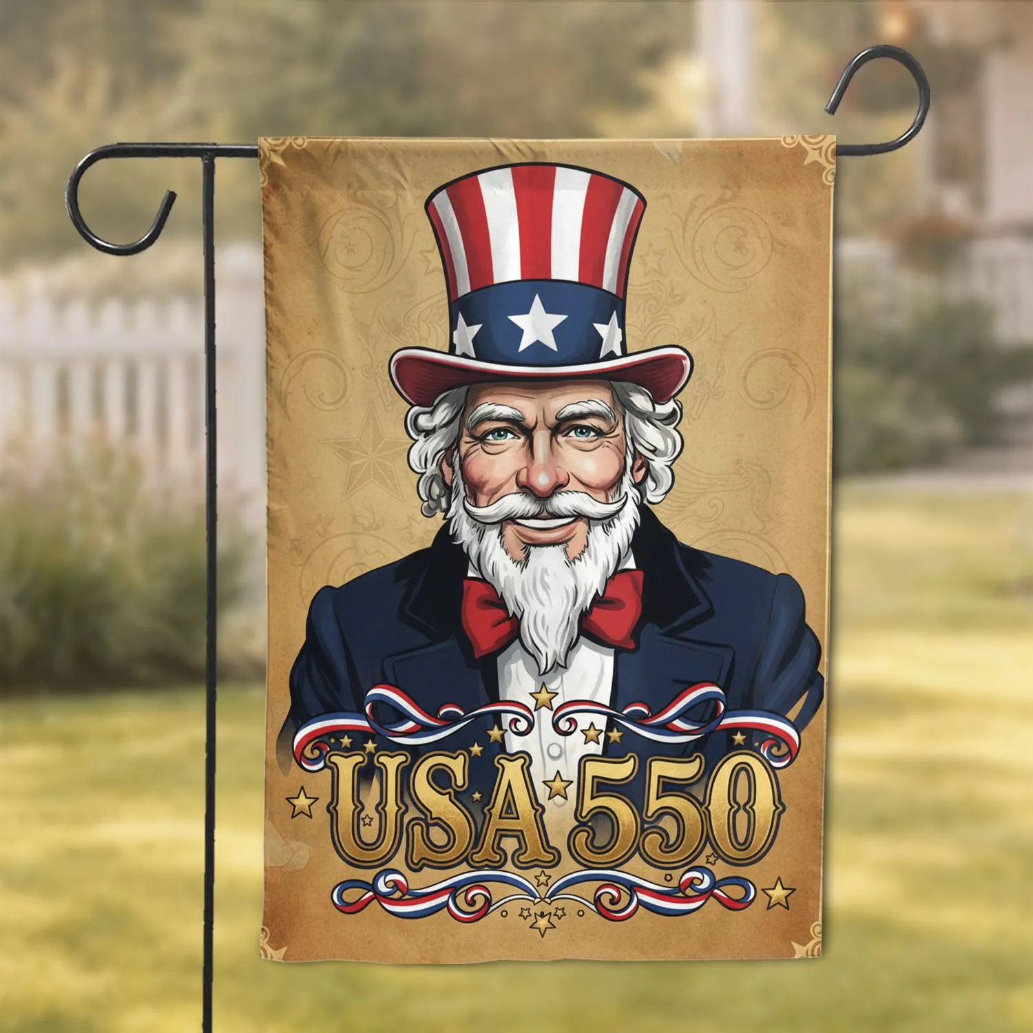 Uncle Sam 1776-2026 USA 250th Anniversary for Patriotic Americans Garden Flag - 1