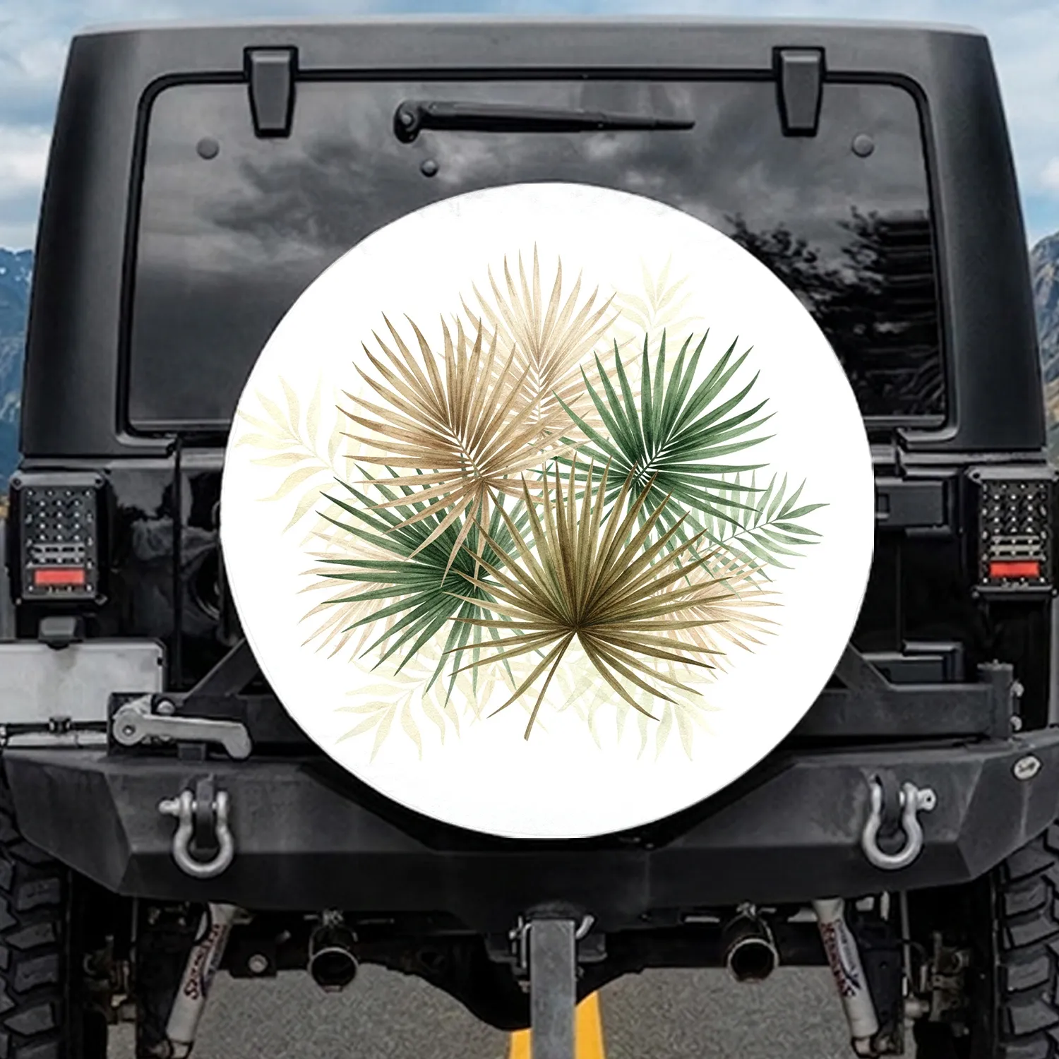 Tropical Palm Fronds Foliage - Botanical Nature Lover Gift Spare Tire Cover - 1