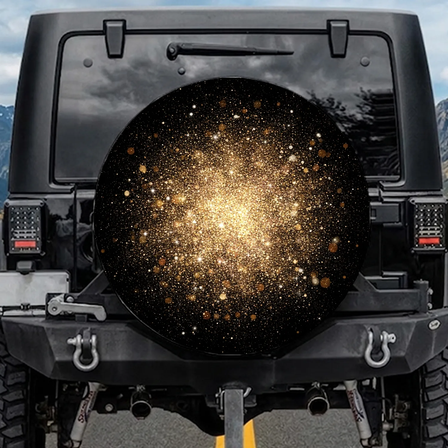 Sparkling Golden Rose Gold Glitter Explosion Glamour Decor Gift Spare Tire Cover - 1