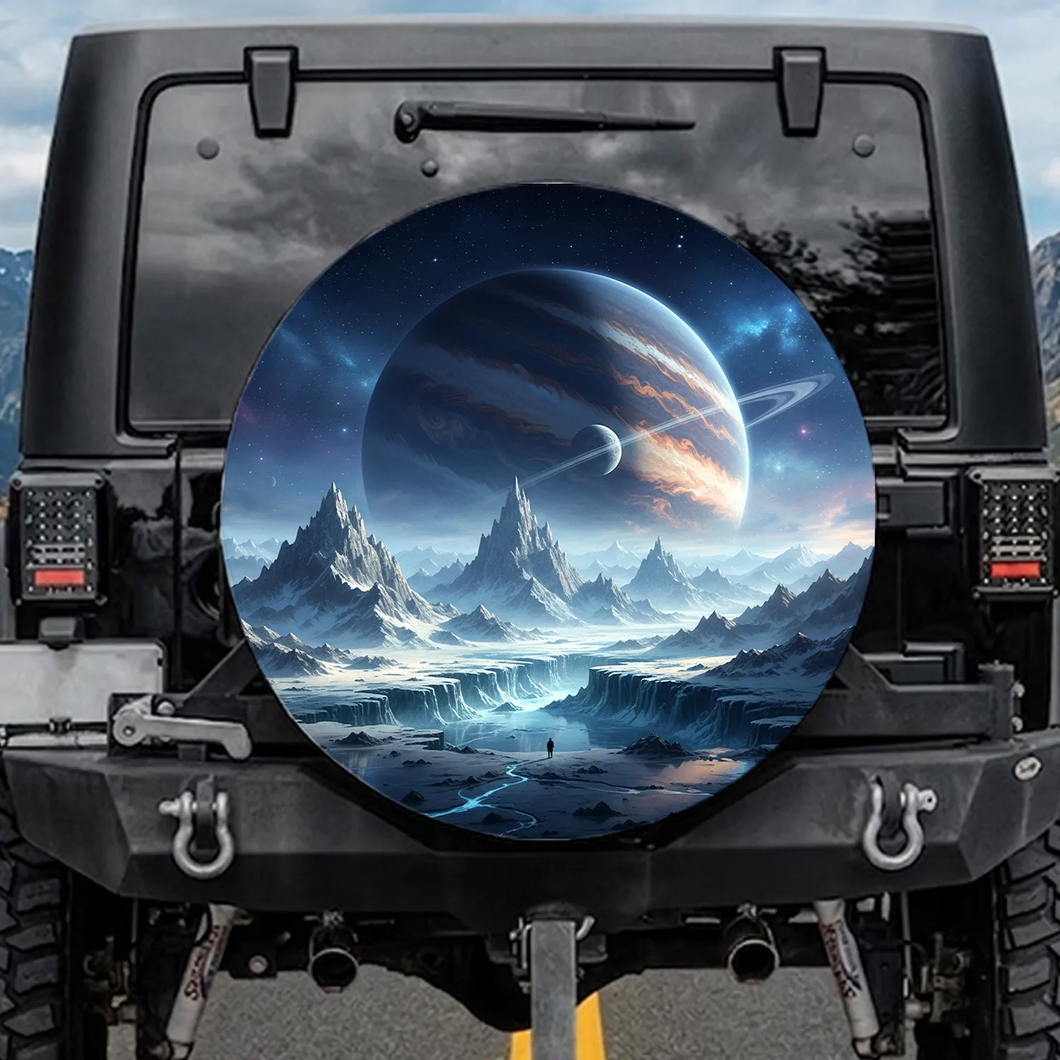 Cosmic Gas Giant Planet Alien Landscape - Space Exploration Lover Gift for Sci-Fi Fans Spare Tire Cover - 1