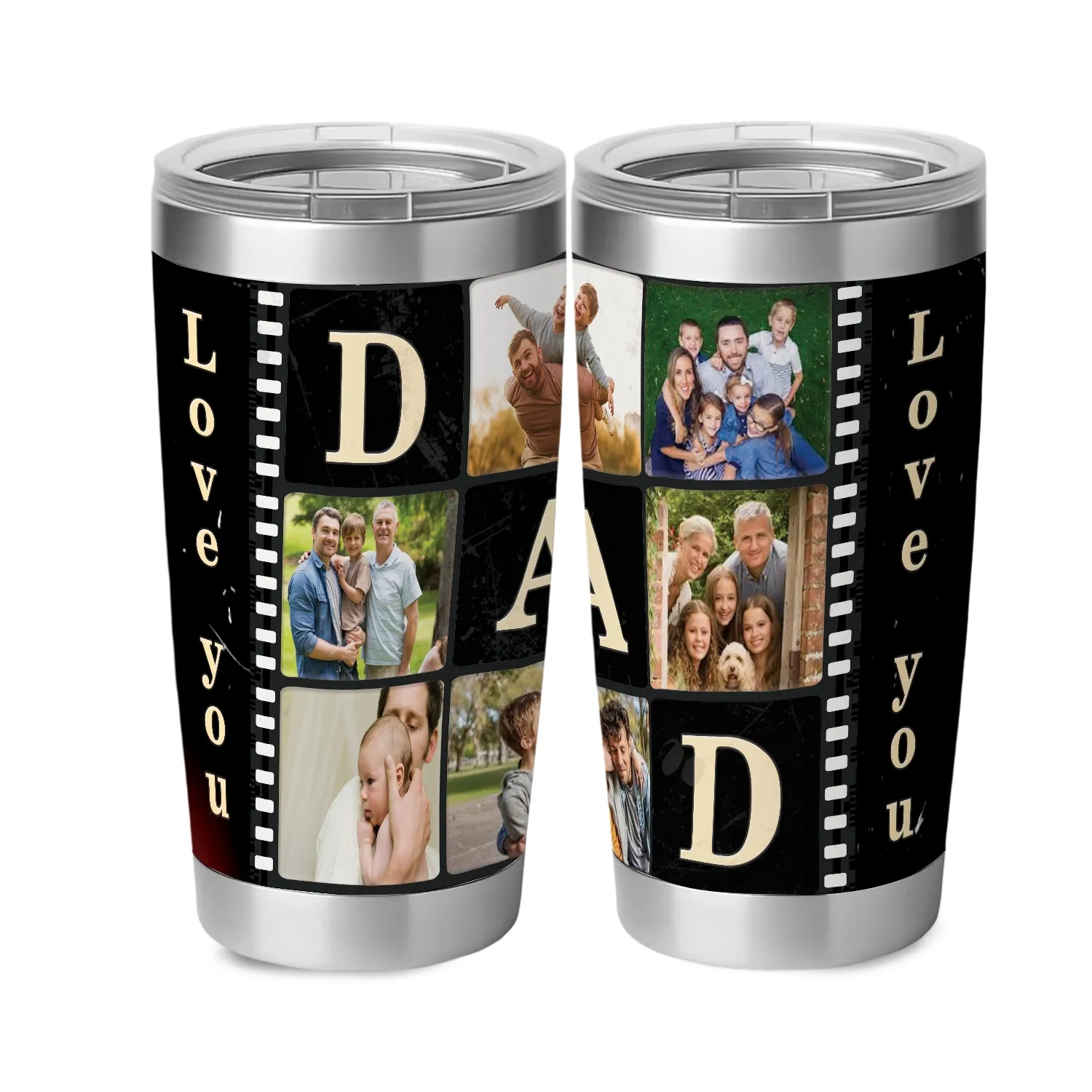 Personalized Dad Photo Tumbler, Custom Dad Gift, Photo Tumbler for Dad, Father's Day Gift, Gift for Dad - 1